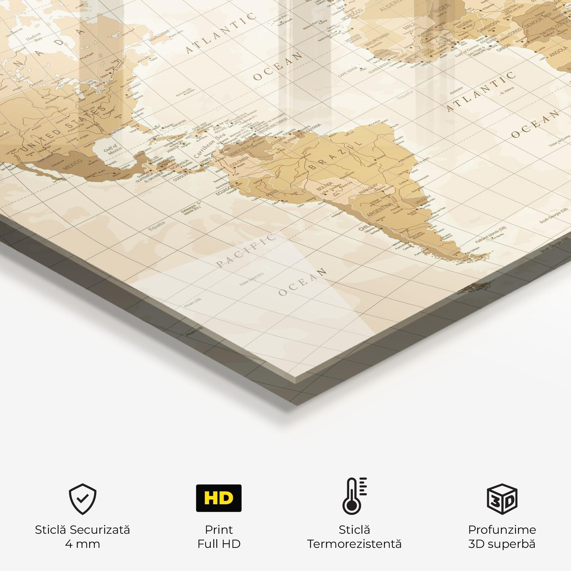 Panou Sticla Bucatarie Cream Color Map mockup 2