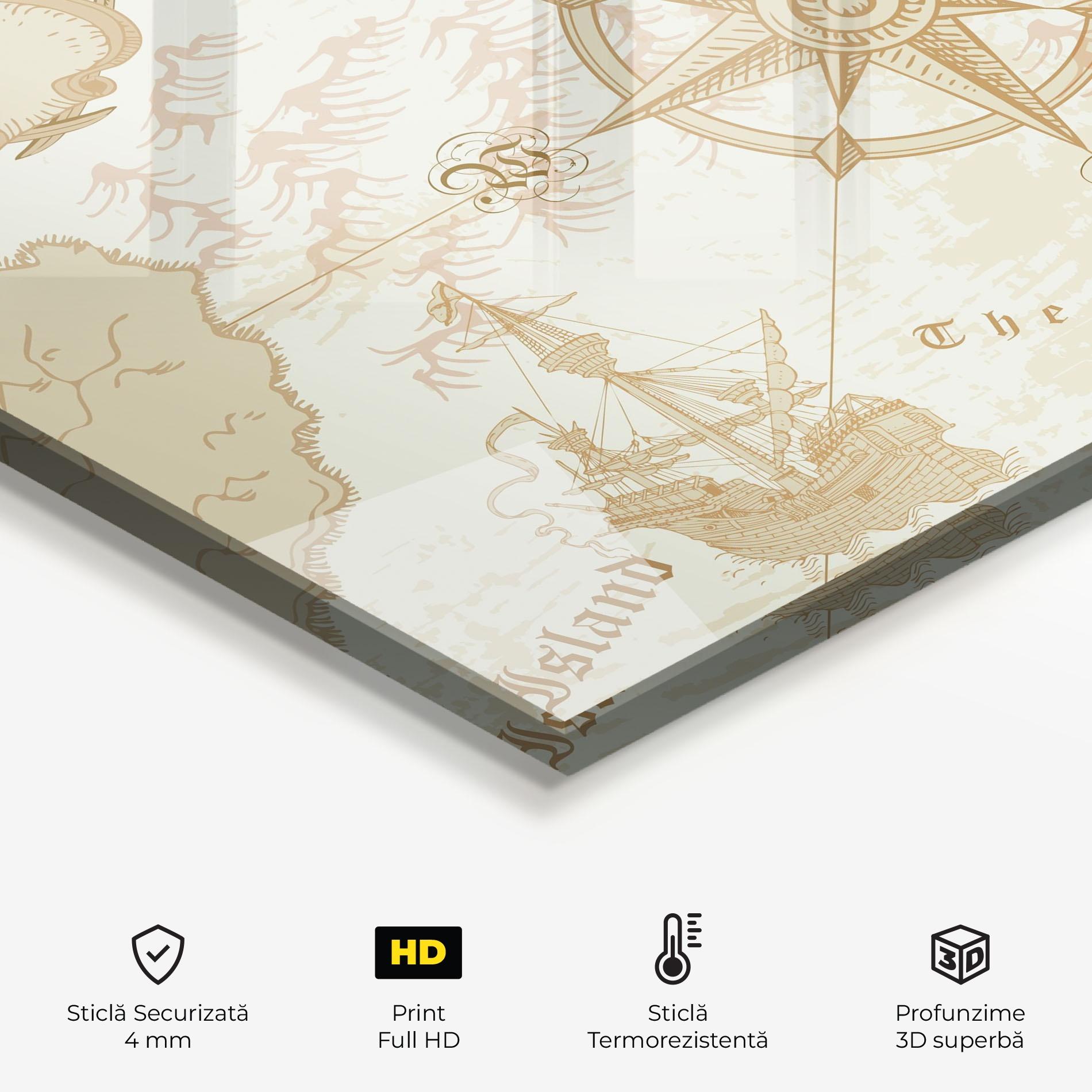 Panou Sticla Bucatarie Cream Compass mockup 2