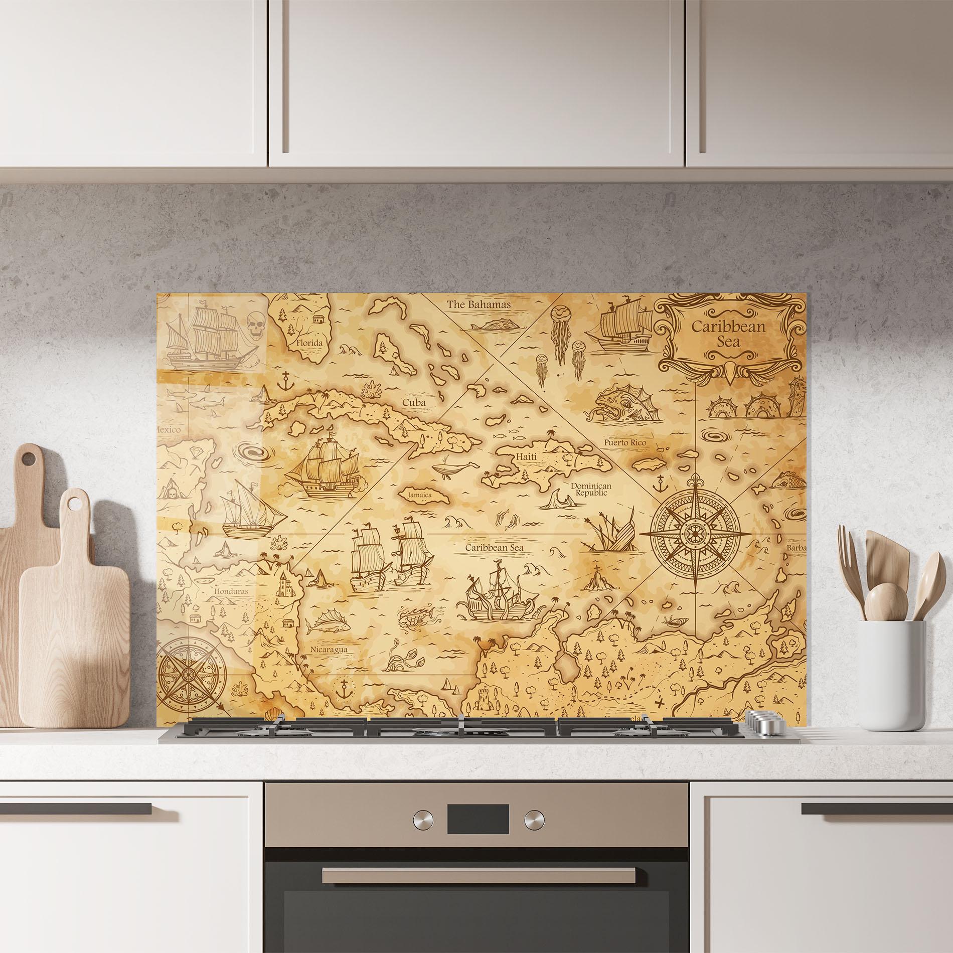 Panou Sticla Bucatarie Caribbean Sea mockup 7