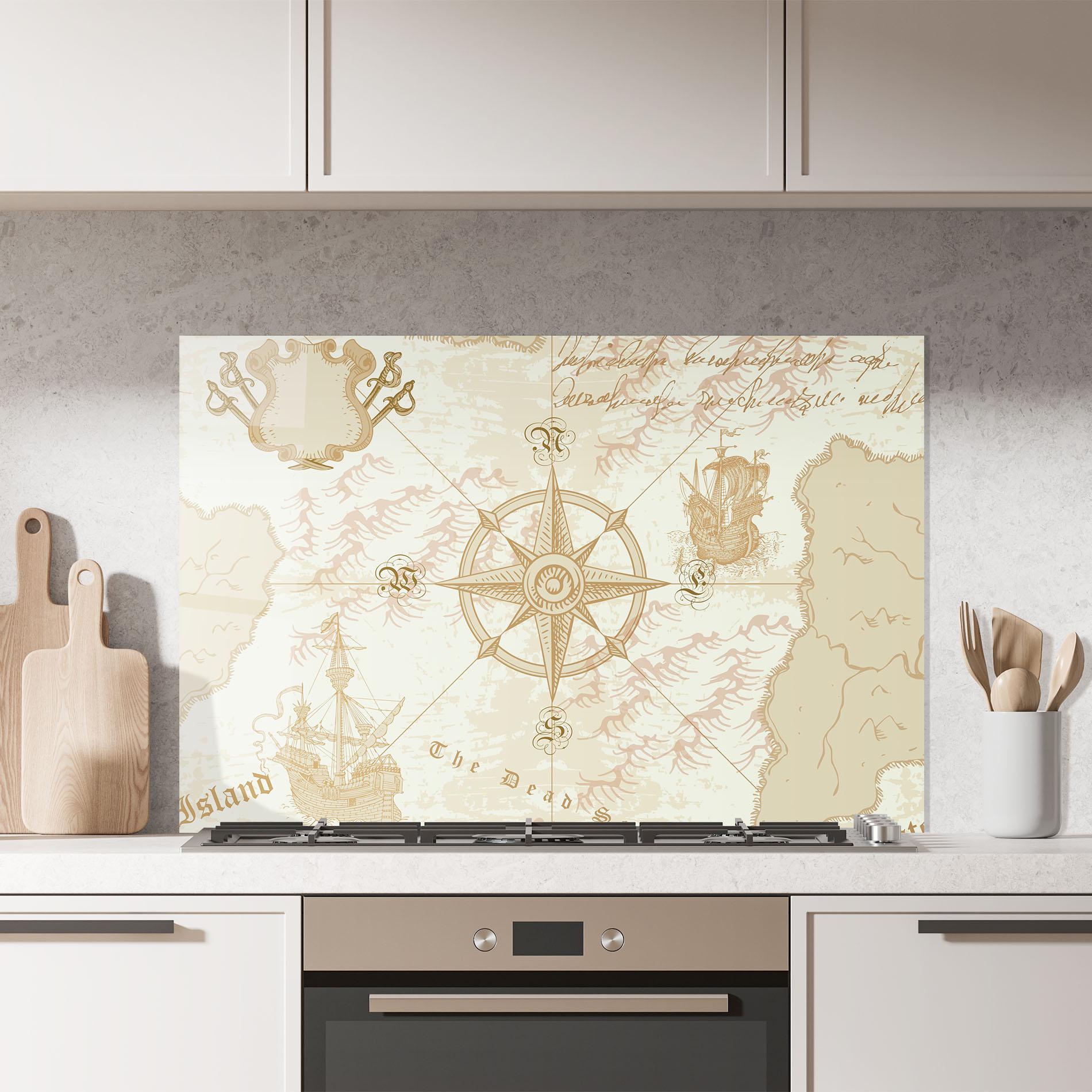 Panou Sticla Bucatarie Cream Compass mockup 7