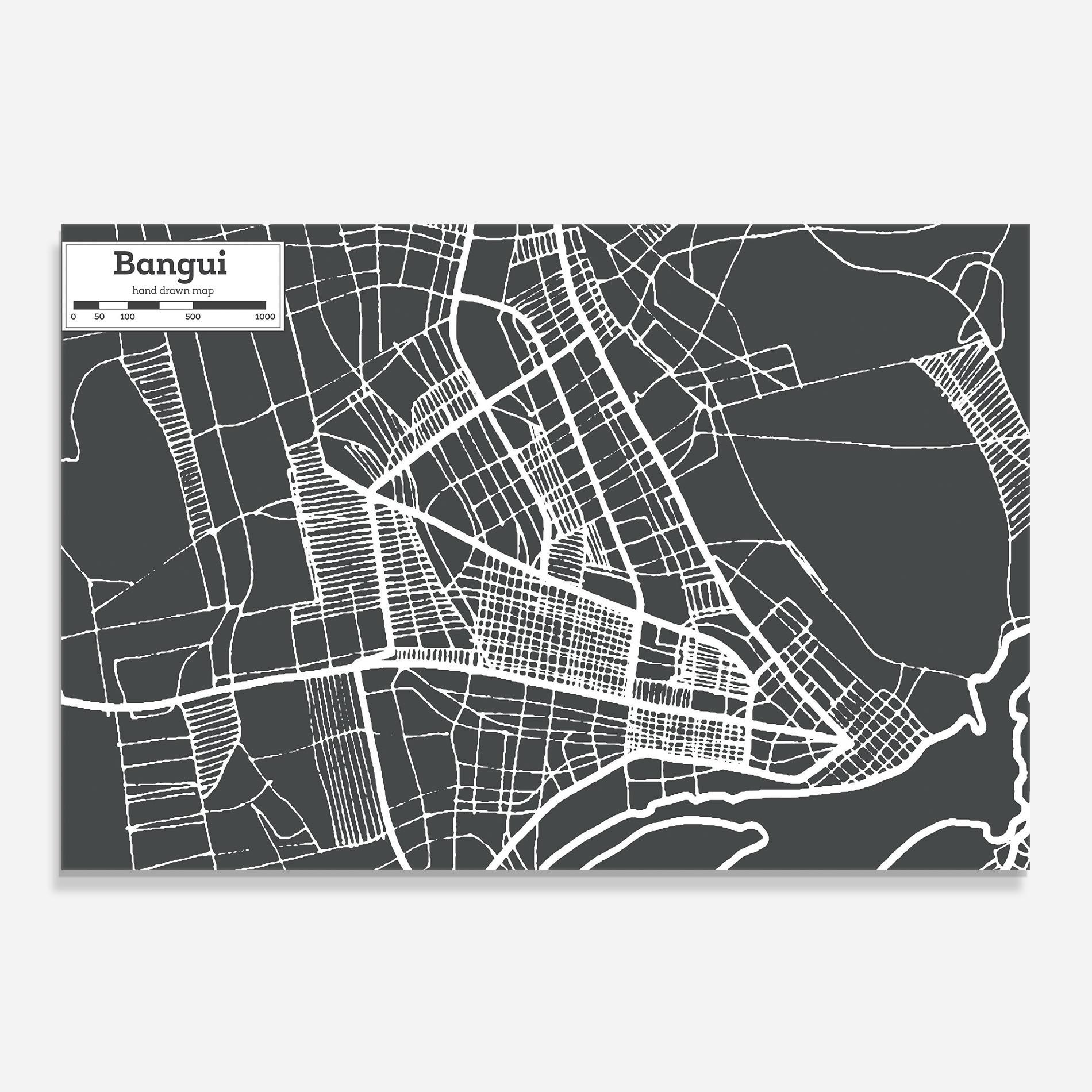 Panou Sticla Bucatarie Bangui Map mockup 0