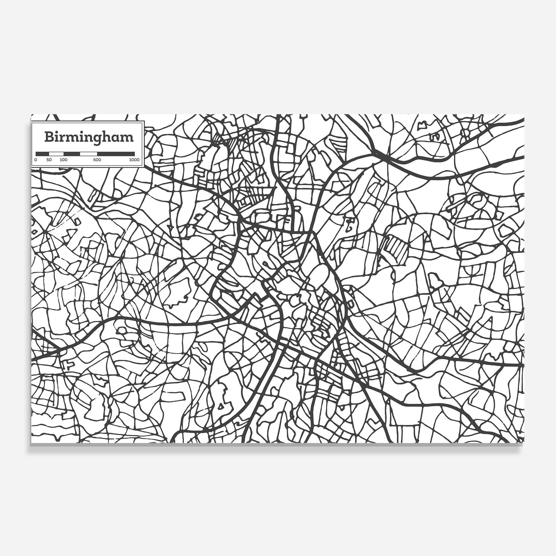 Panou Sticla Bucatarie Birmingham Map mockup 0
