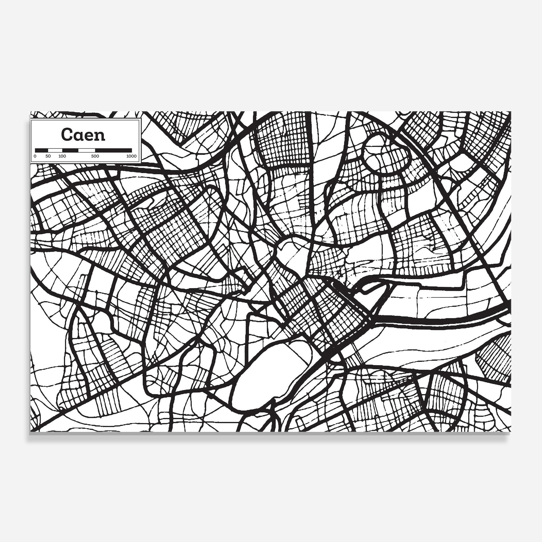 Panou Sticla Bucatarie Caen Map mockup 0