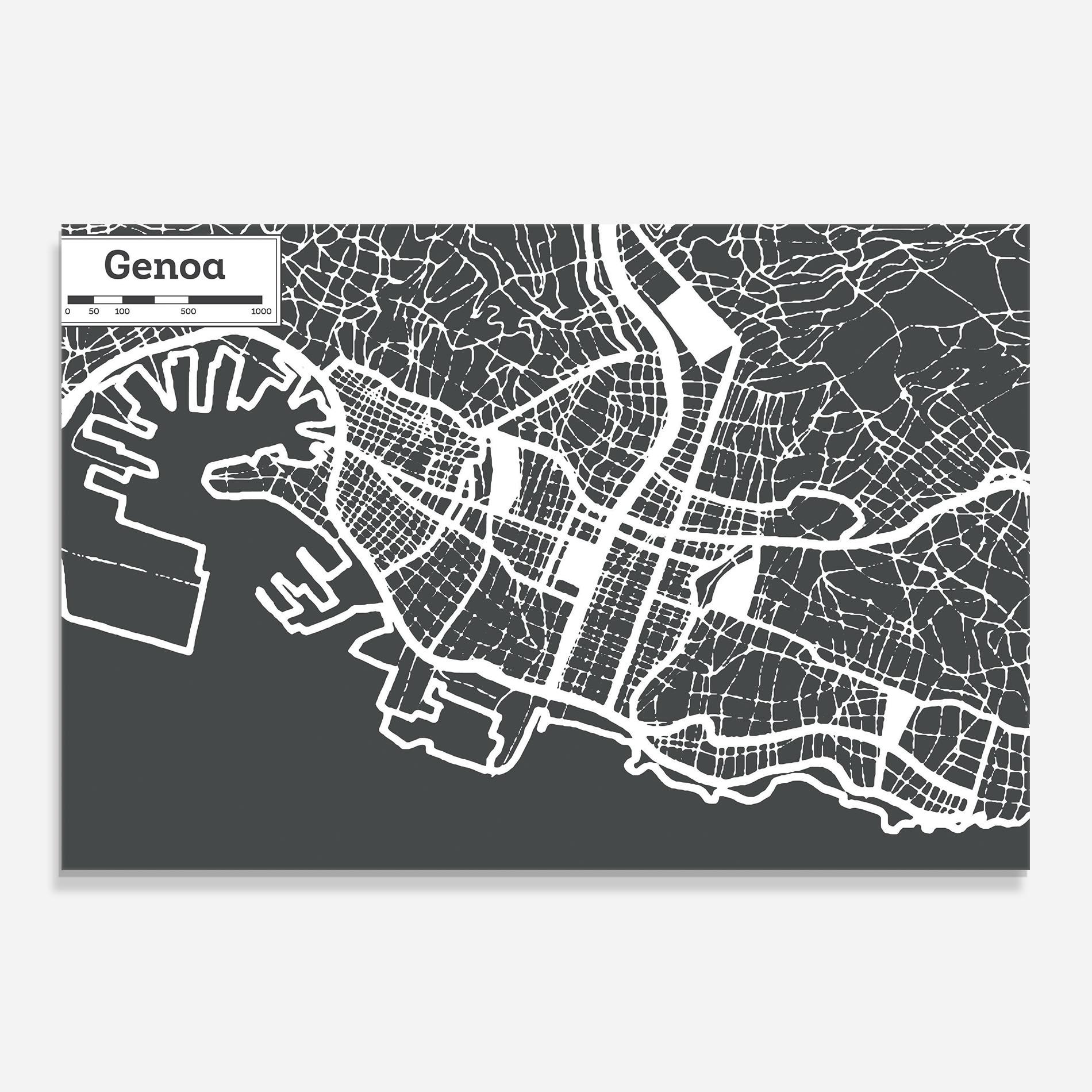 Panou Sticla Bucatarie Genoa Map mockup 0