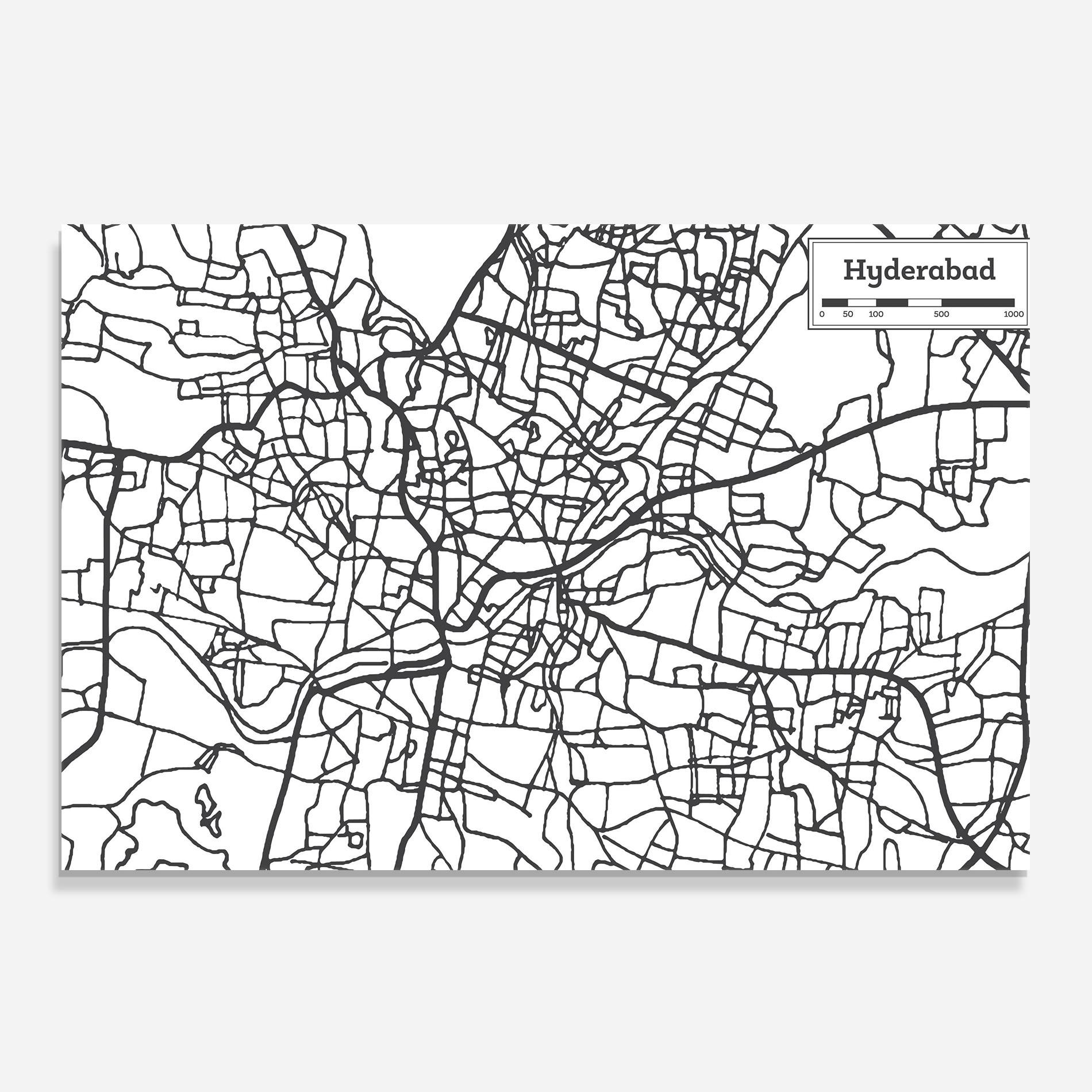 Panou Sticla Bucatarie Hyderabad Map mockup 0