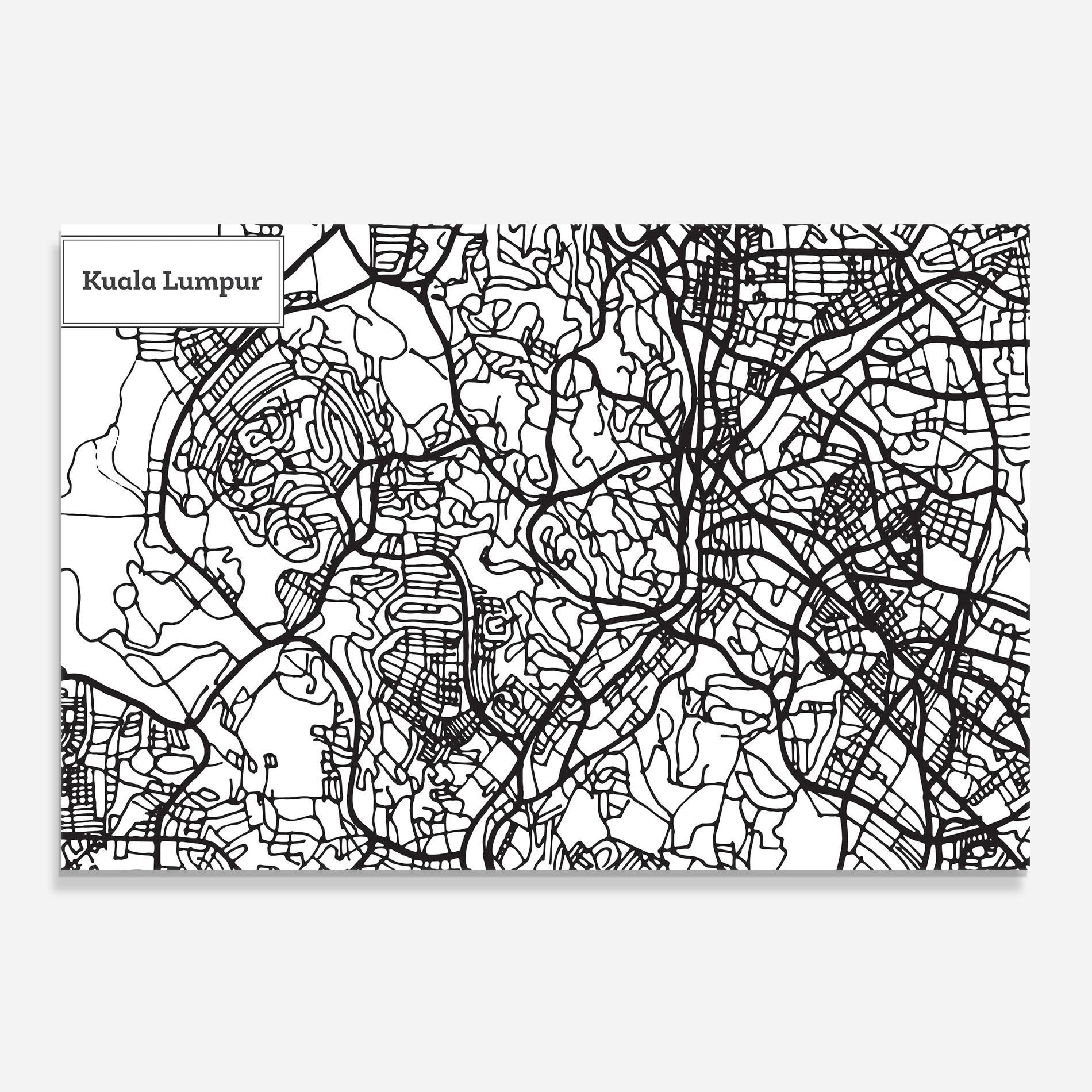 Panou Sticla Bucatarie Kuala Lumpur Map mockup 0