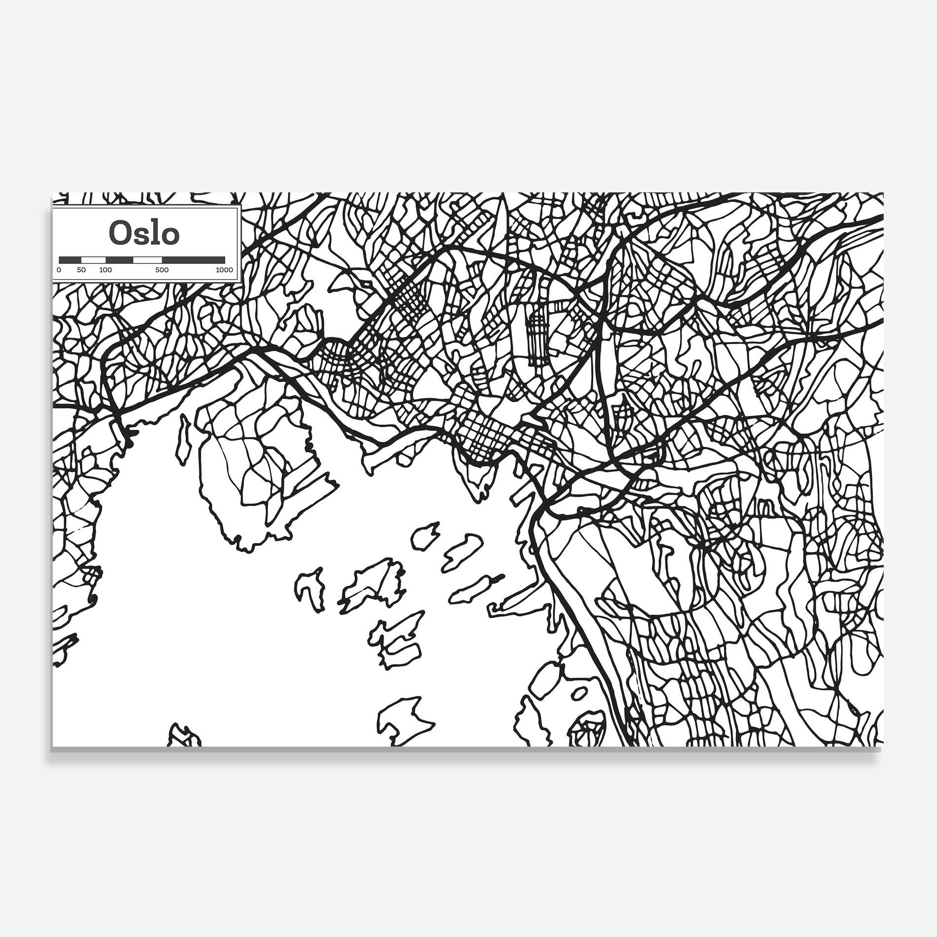 Panou Sticla Bucatarie Oslo Map mockup 0