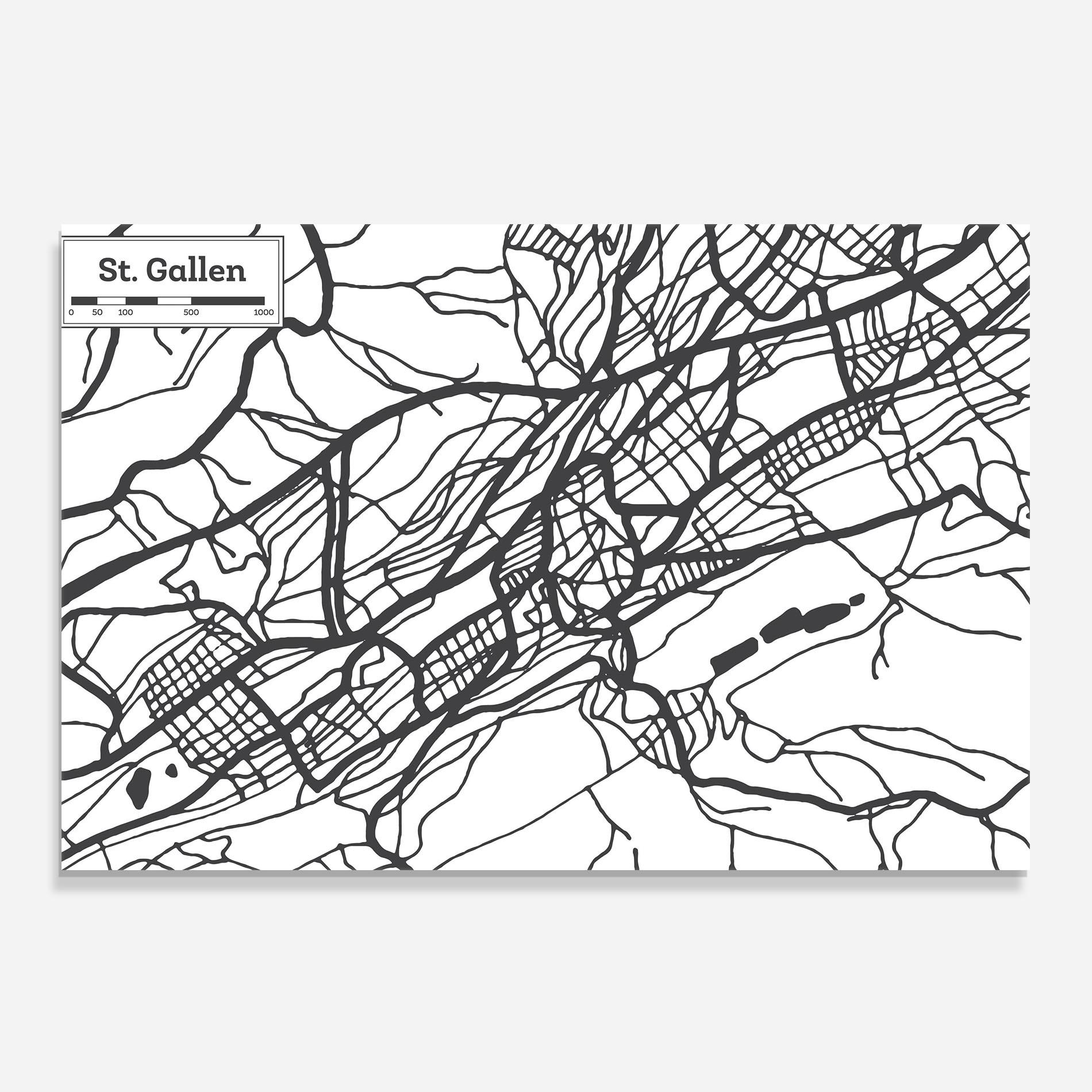 Panou Sticla Bucatarie St Gallen Map mockup 0