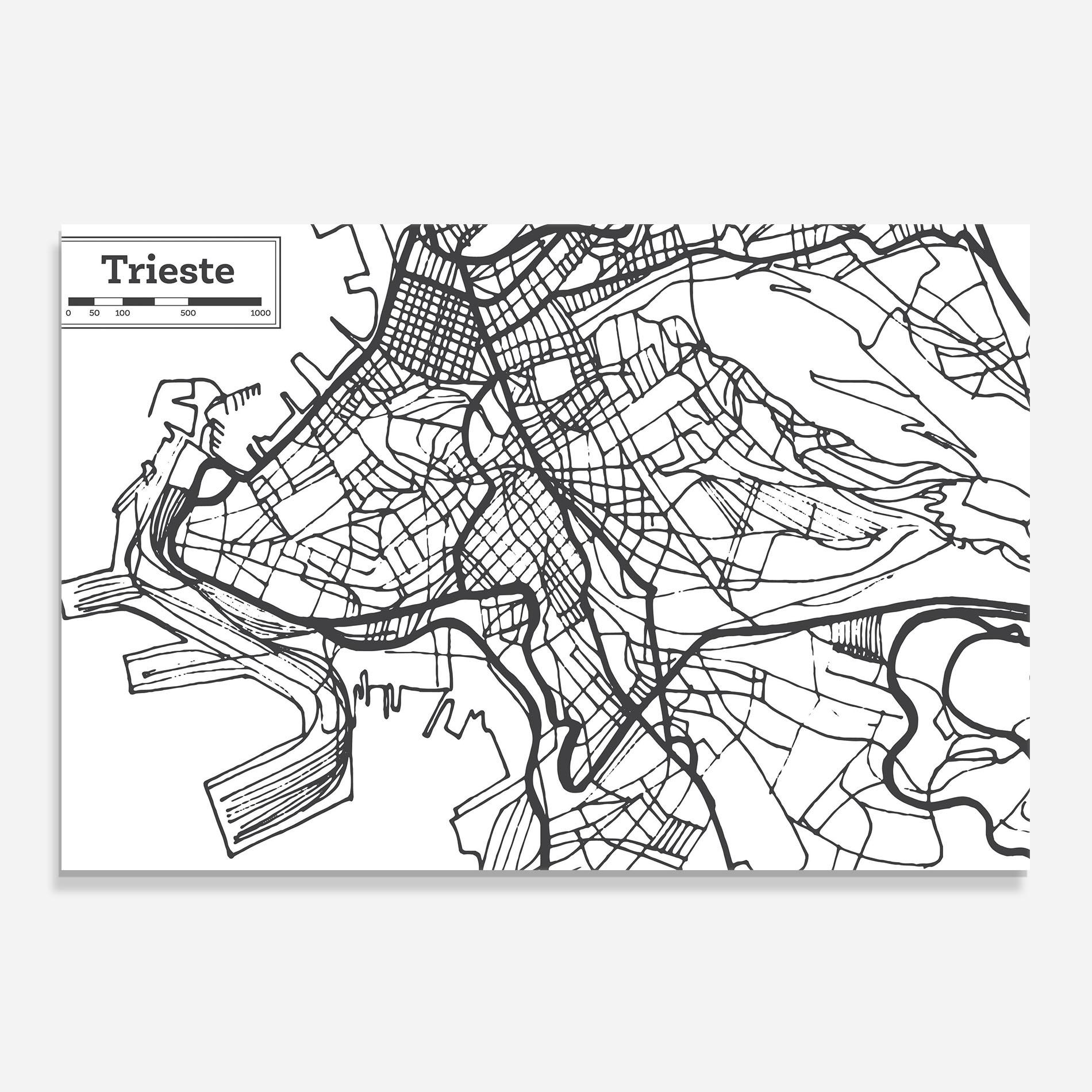Panou Sticla Bucatarie Trieste Map mockup 0