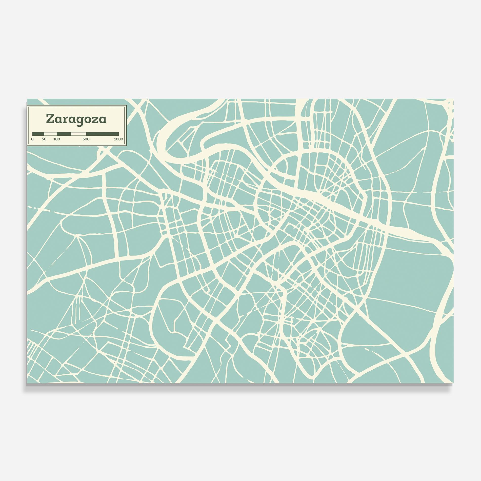 Panou Sticla Bucatarie Zaragoza Map mockup 0