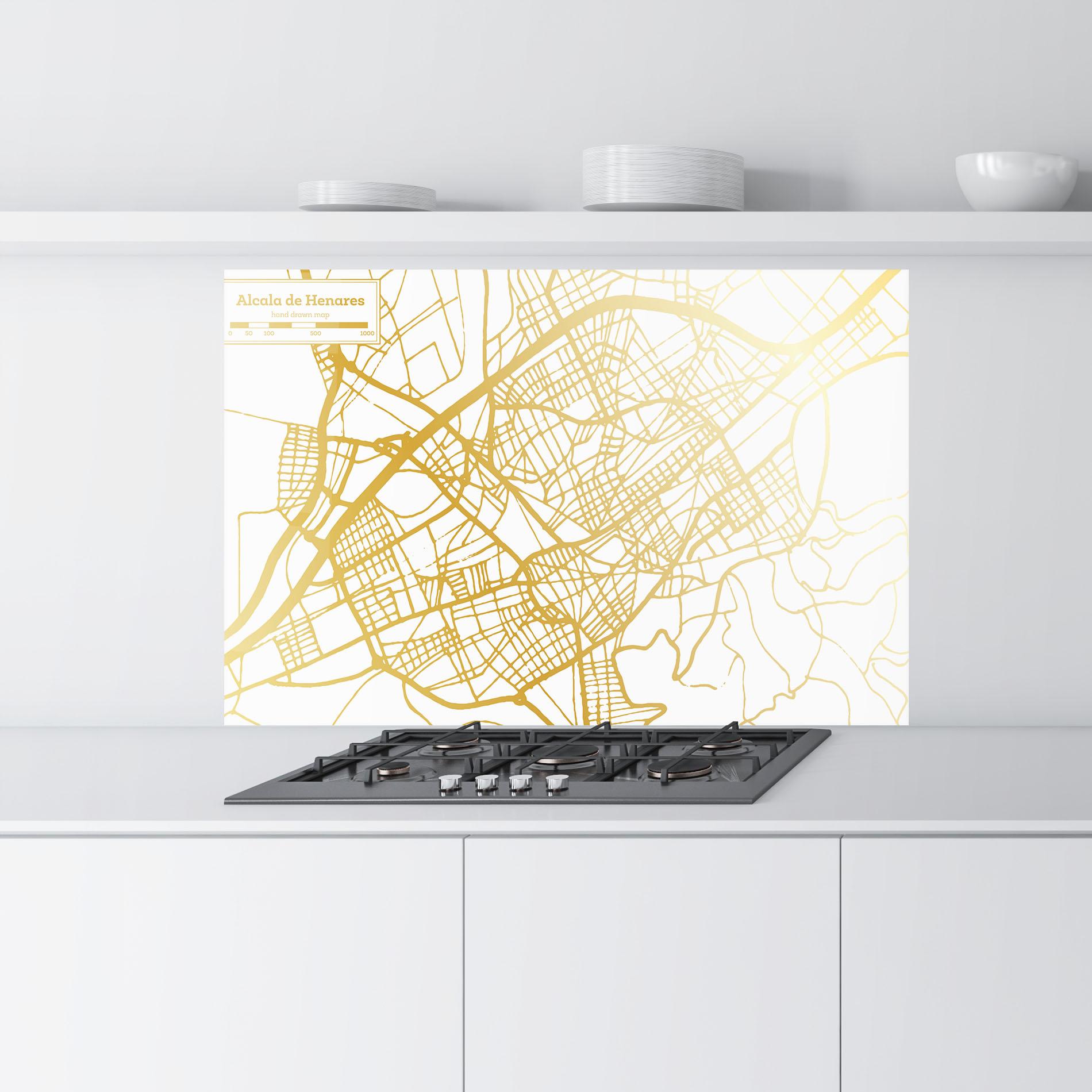 Panou Sticla Bucatarie Alcala De Henares Map mockup 9