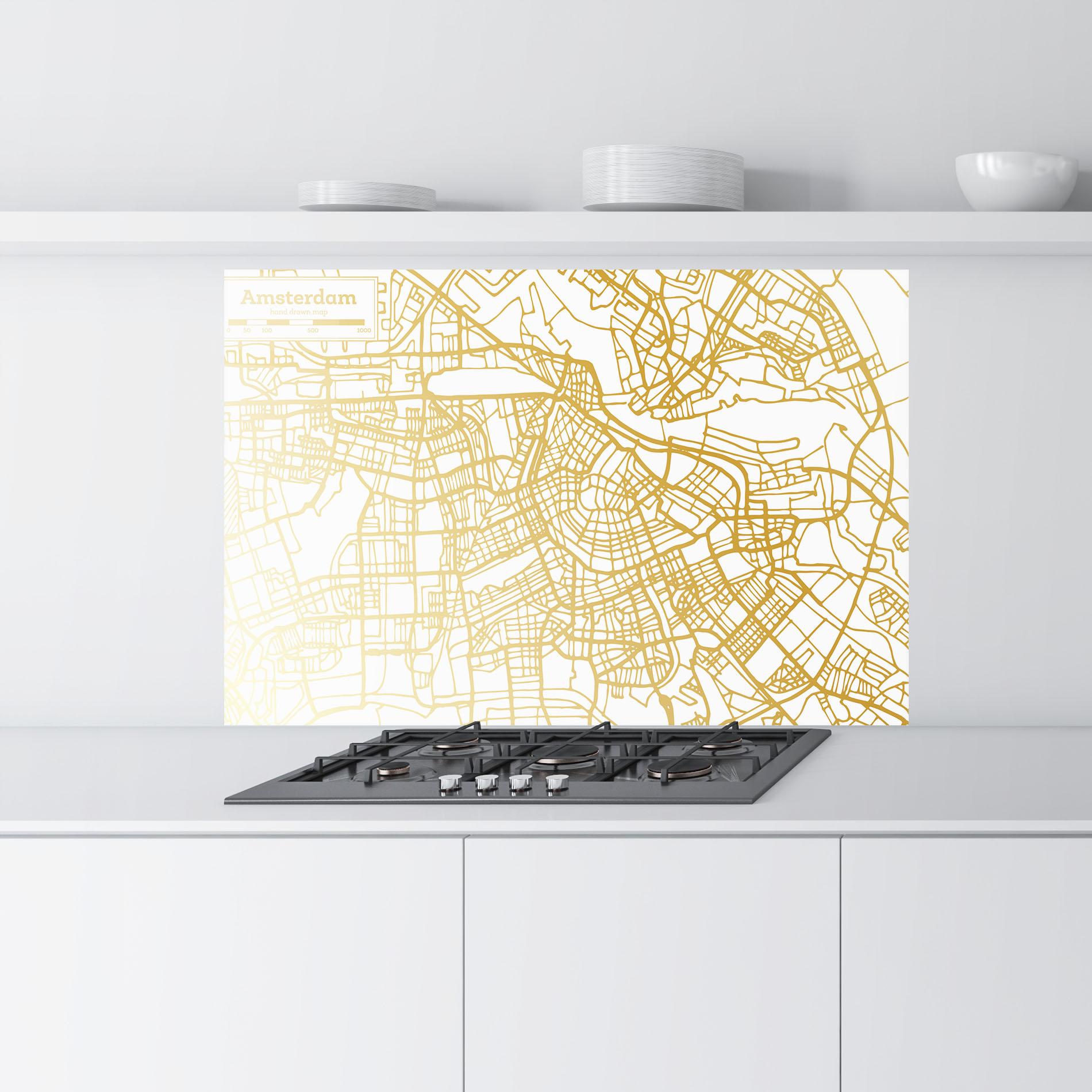 Panou Sticla Bucatarie Amsterdam Gold Map mockup 9