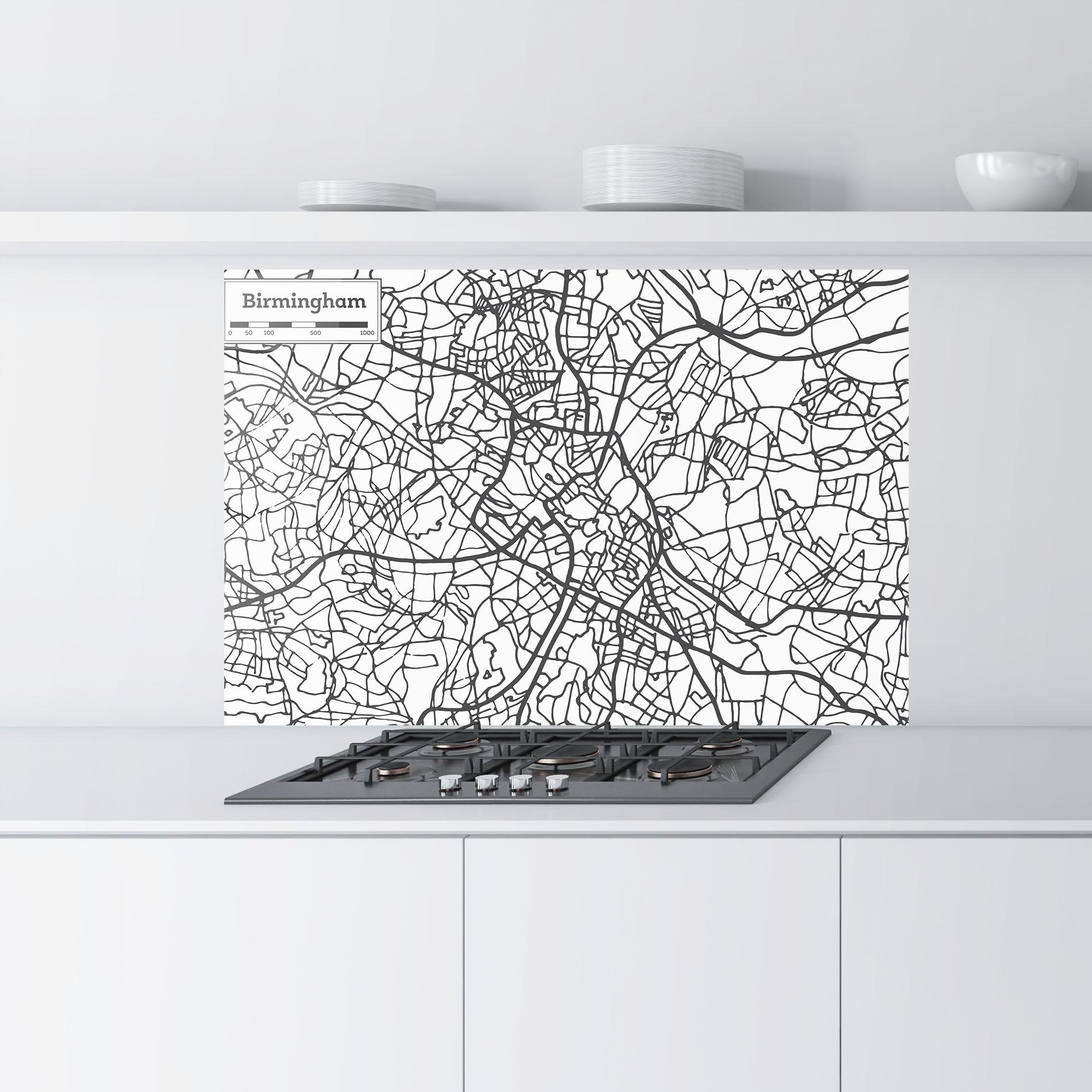 Panou Sticla Bucatarie Birmingham Map mockup 9