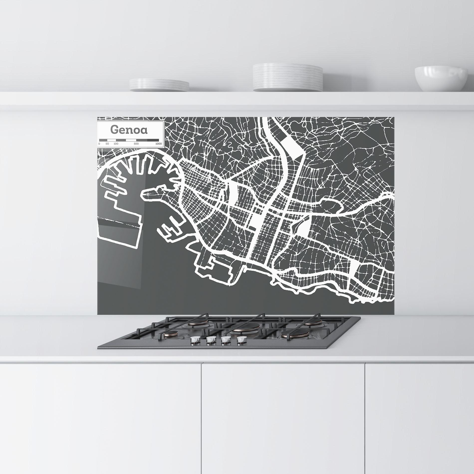 Panou Sticla Bucatarie Genoa Map mockup 9