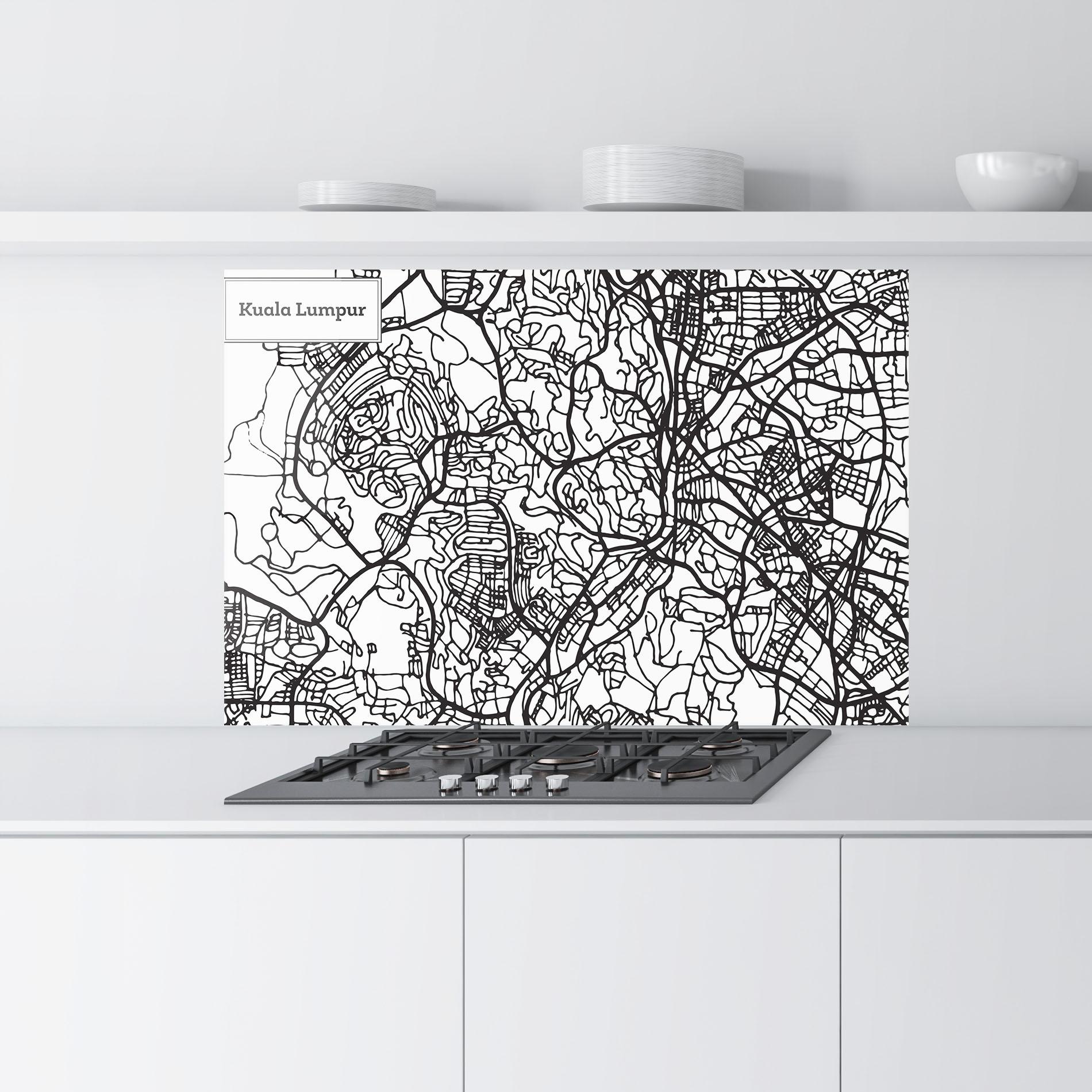 Panou Sticla Bucatarie Kuala Lumpur Map mockup 9