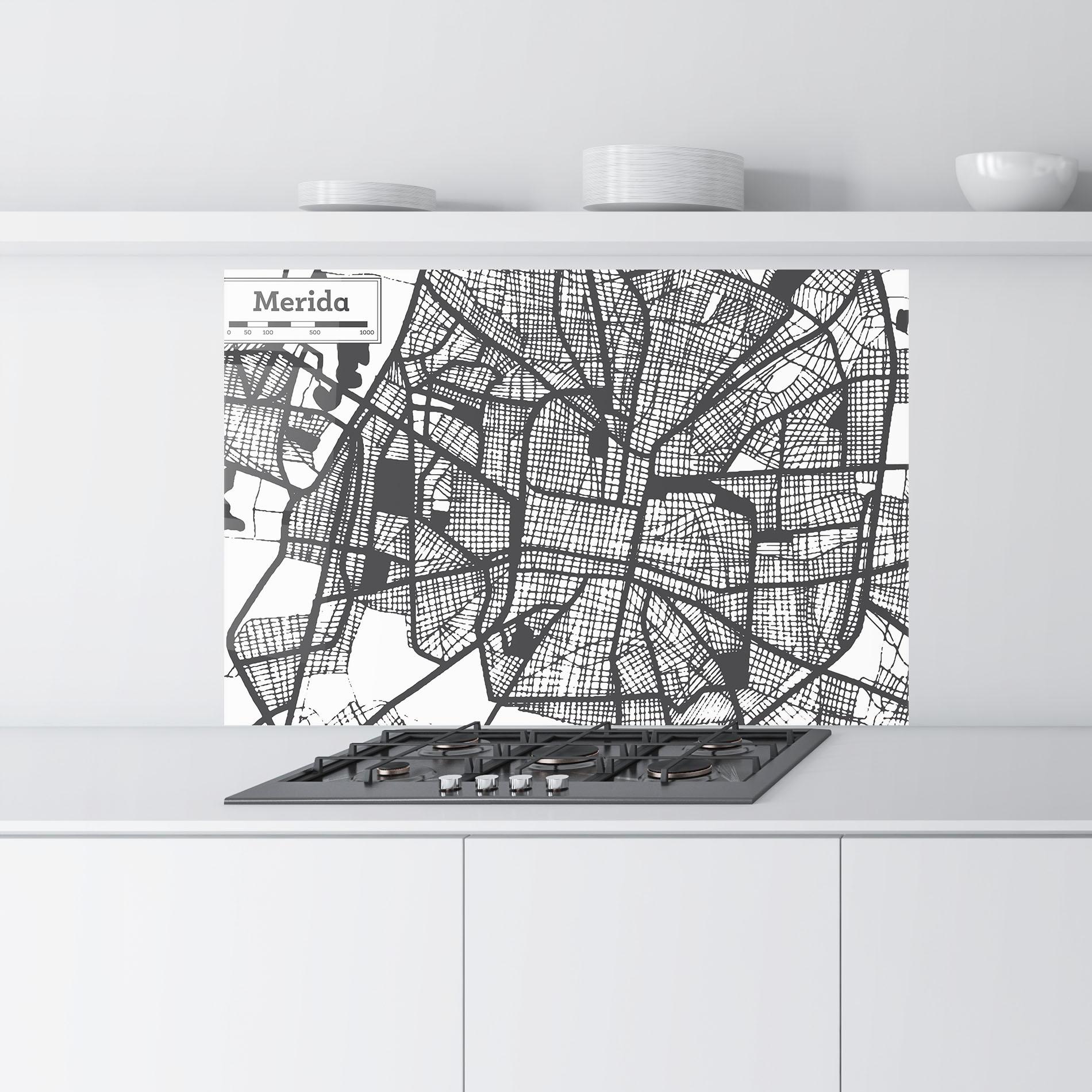 Panou Sticla Bucatarie Merida Map mockup 9