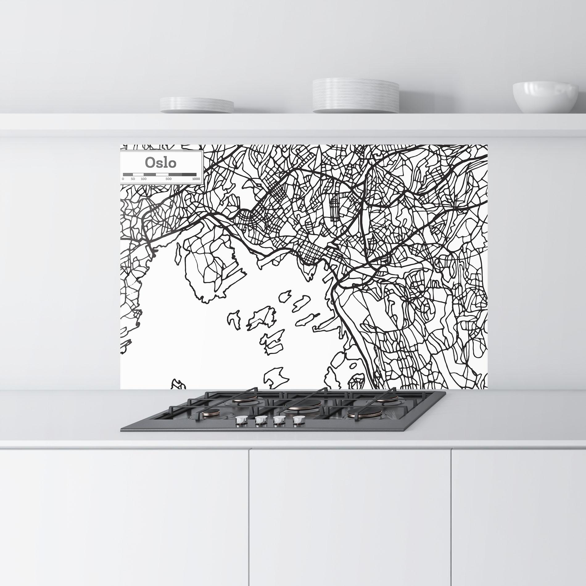 Panou Sticla Bucatarie Oslo Map mockup 9