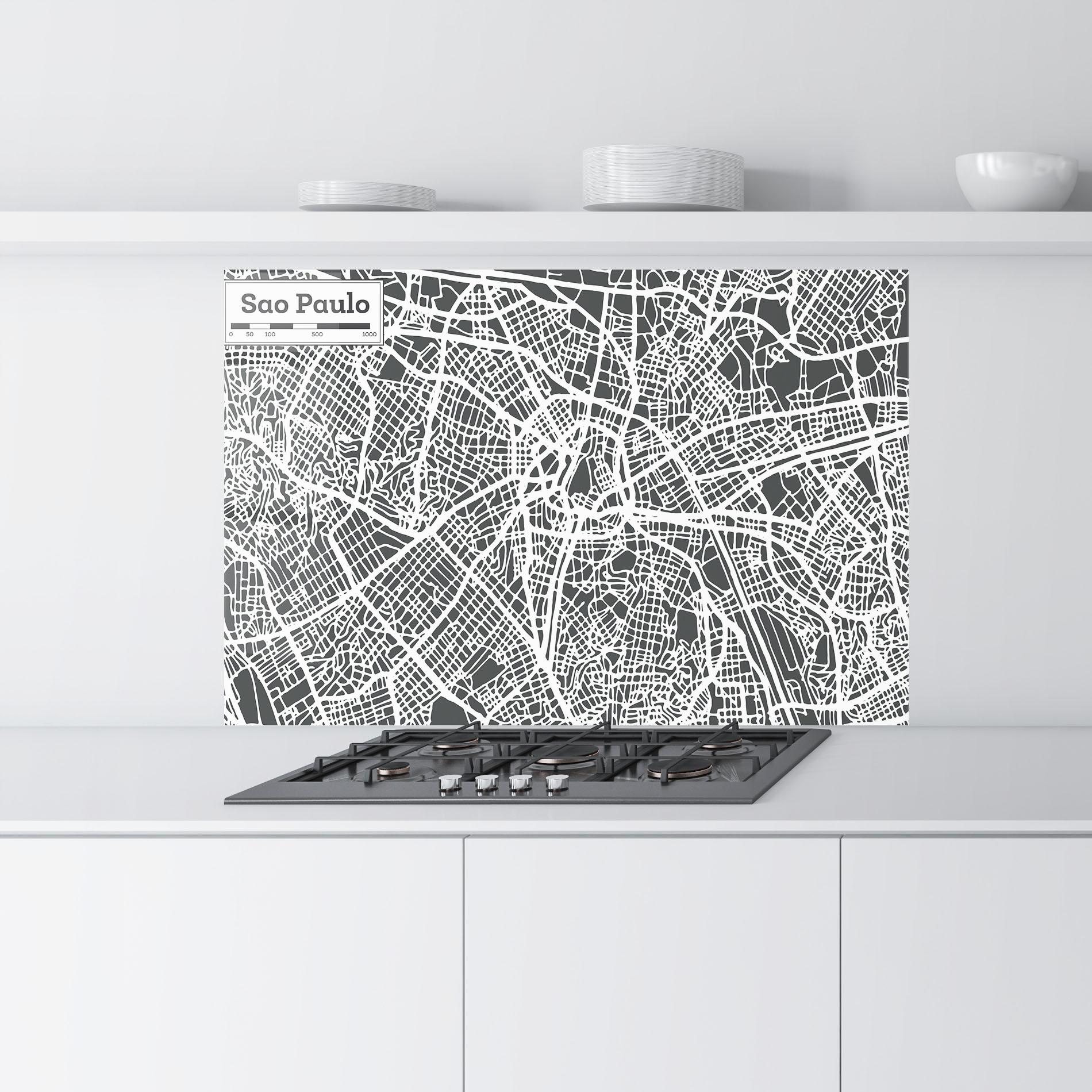 Panou Sticla Bucatarie Sao Paulo Map mockup 9