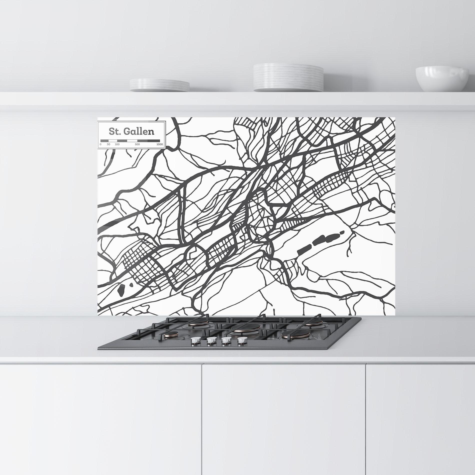 Panou Sticla Bucatarie St Gallen Map mockup 9