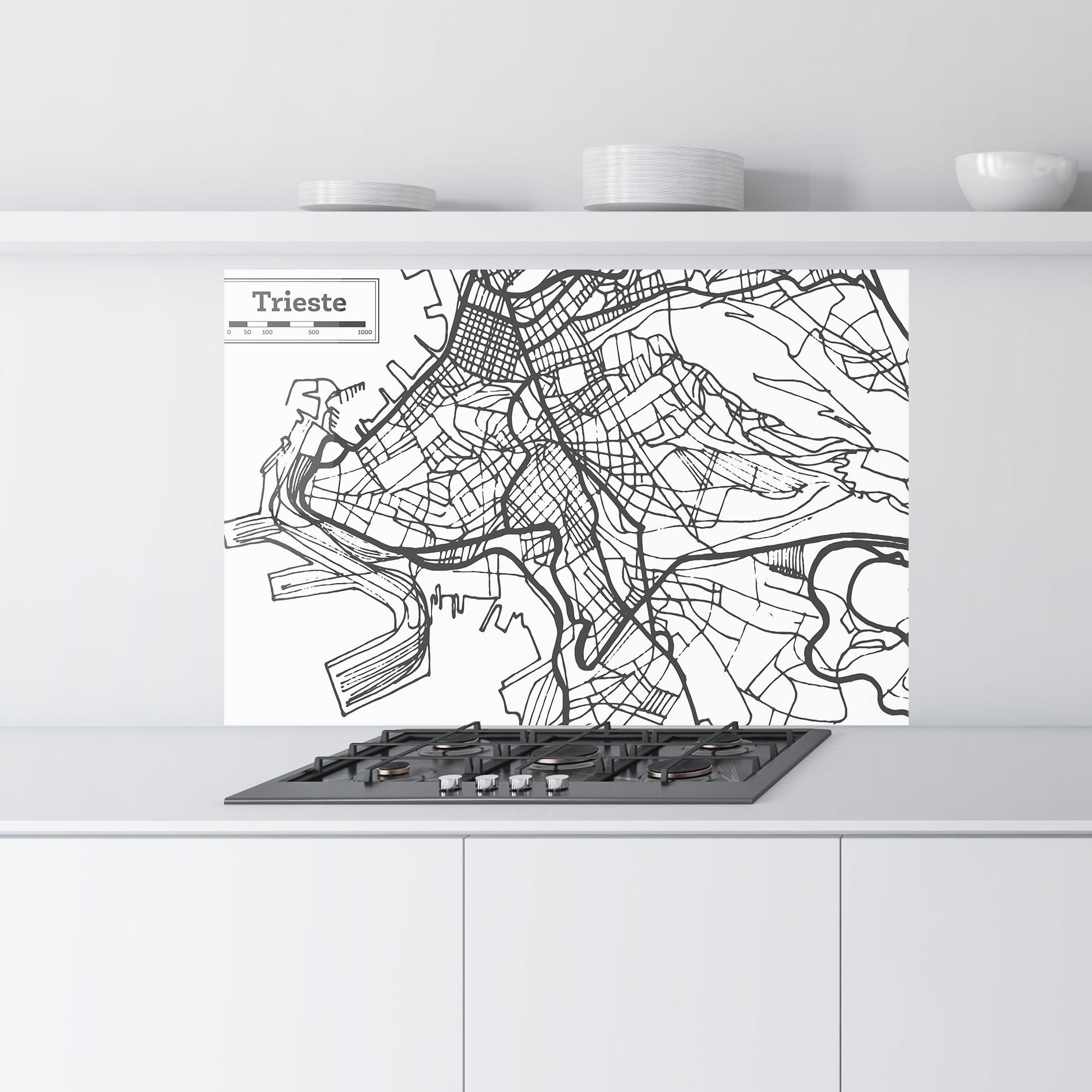 Panou Sticla Bucatarie Trieste Map mockup 9