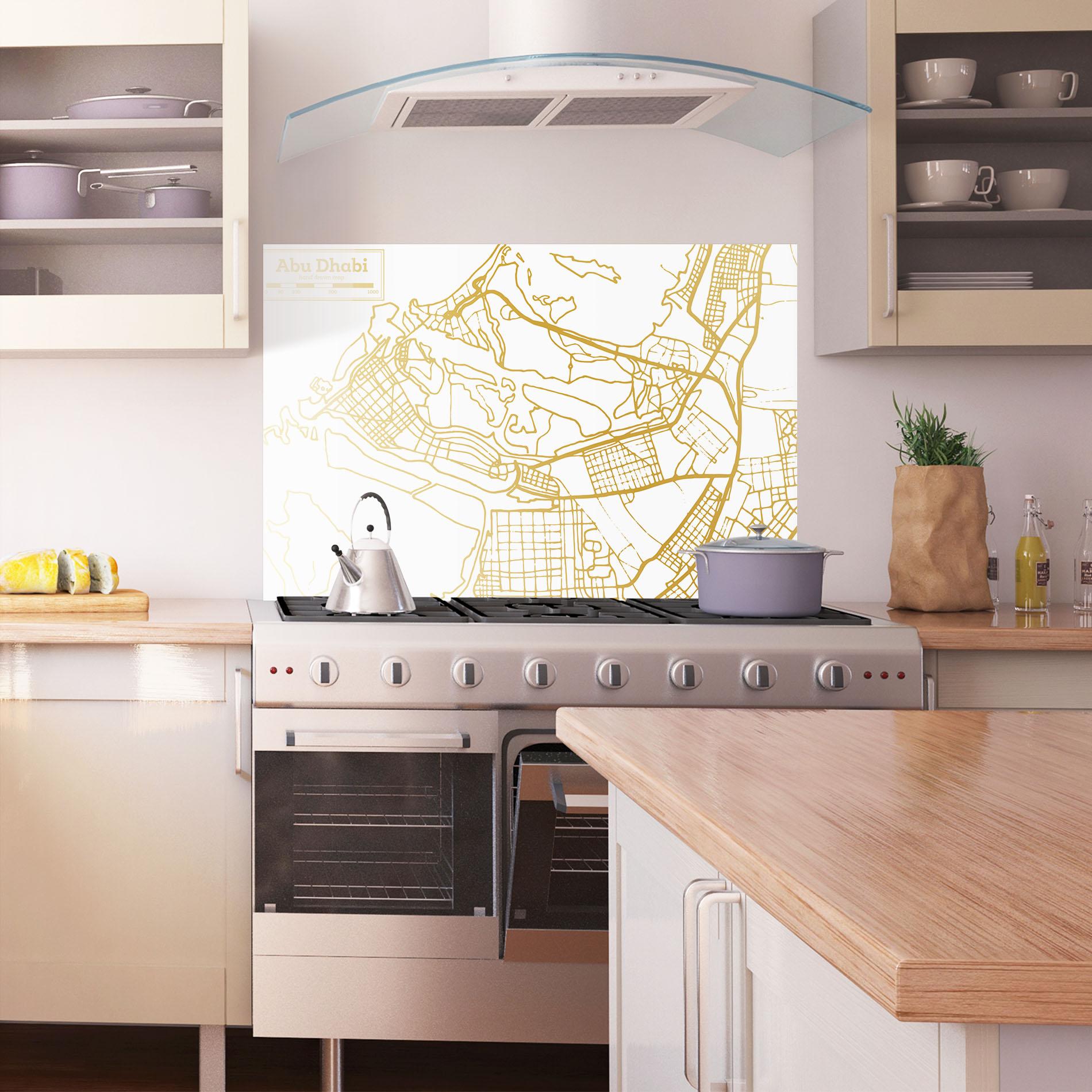 Panou Sticla Bucatarie Abu Dhabi Map mockup 1
