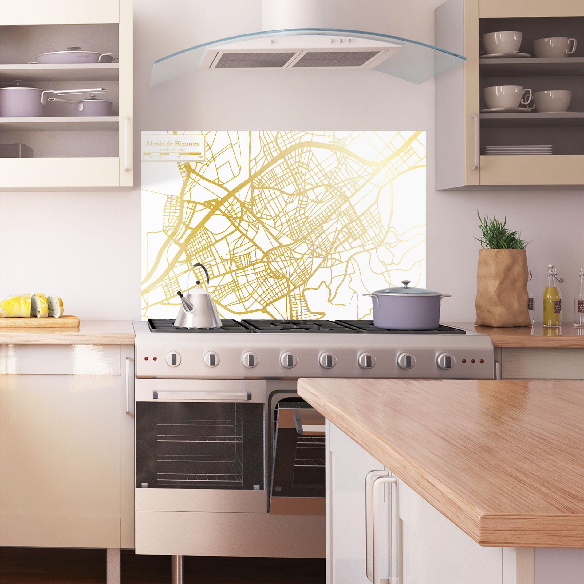 Panou Sticla Bucatarie Alcala De Henares Map mockup 1