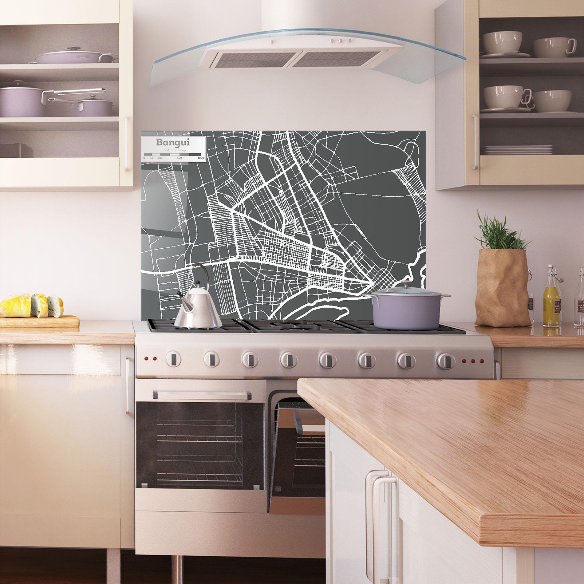 Panou Sticla Bucatarie Bangui Map mockup 1