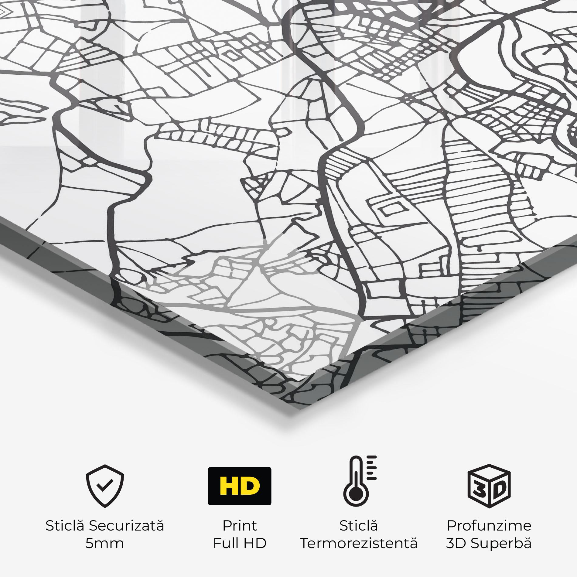 Panou Sticla Bucatarie Belfast Map mockup 2