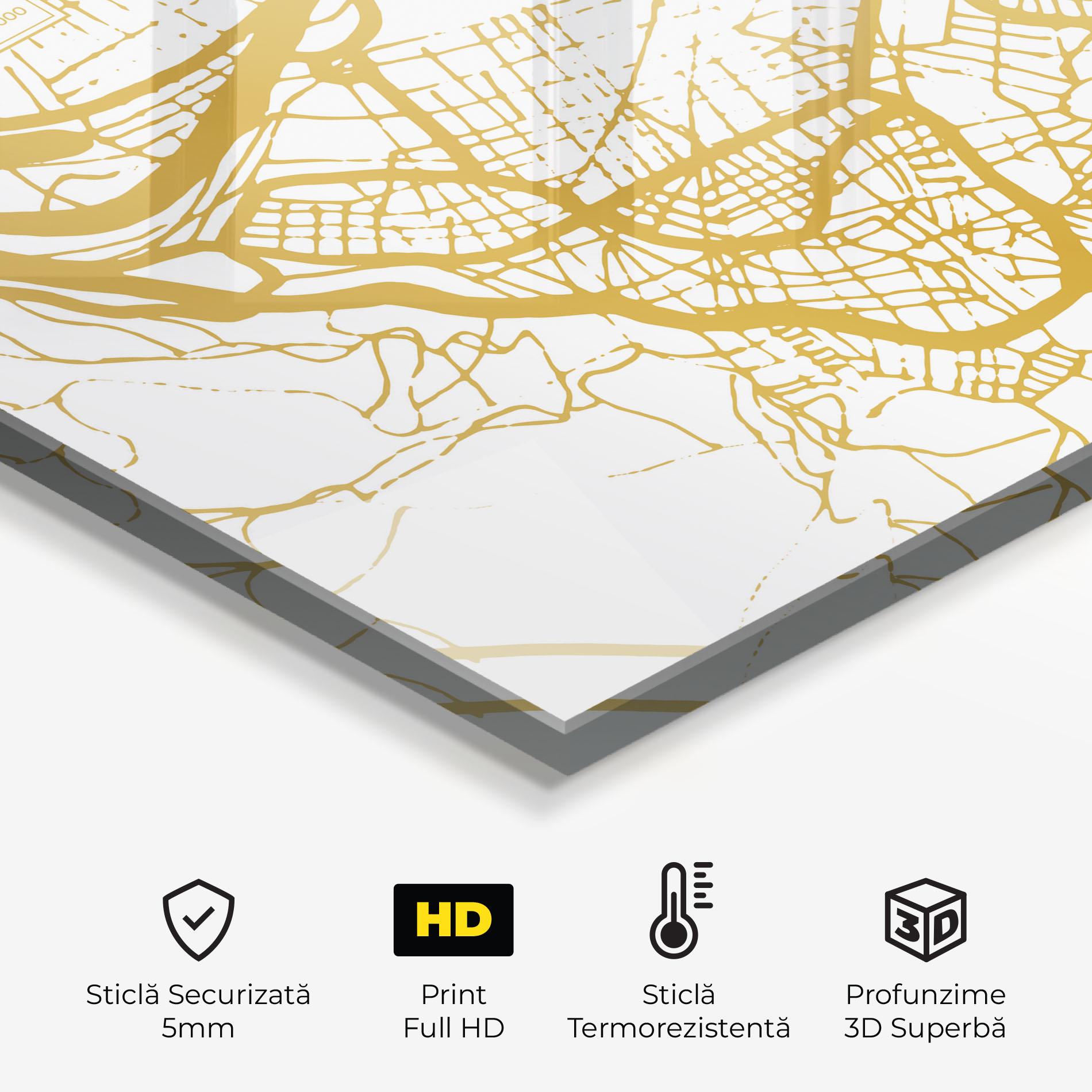 Panou Sticla Bucatarie Bilbao Gold Map mockup 2