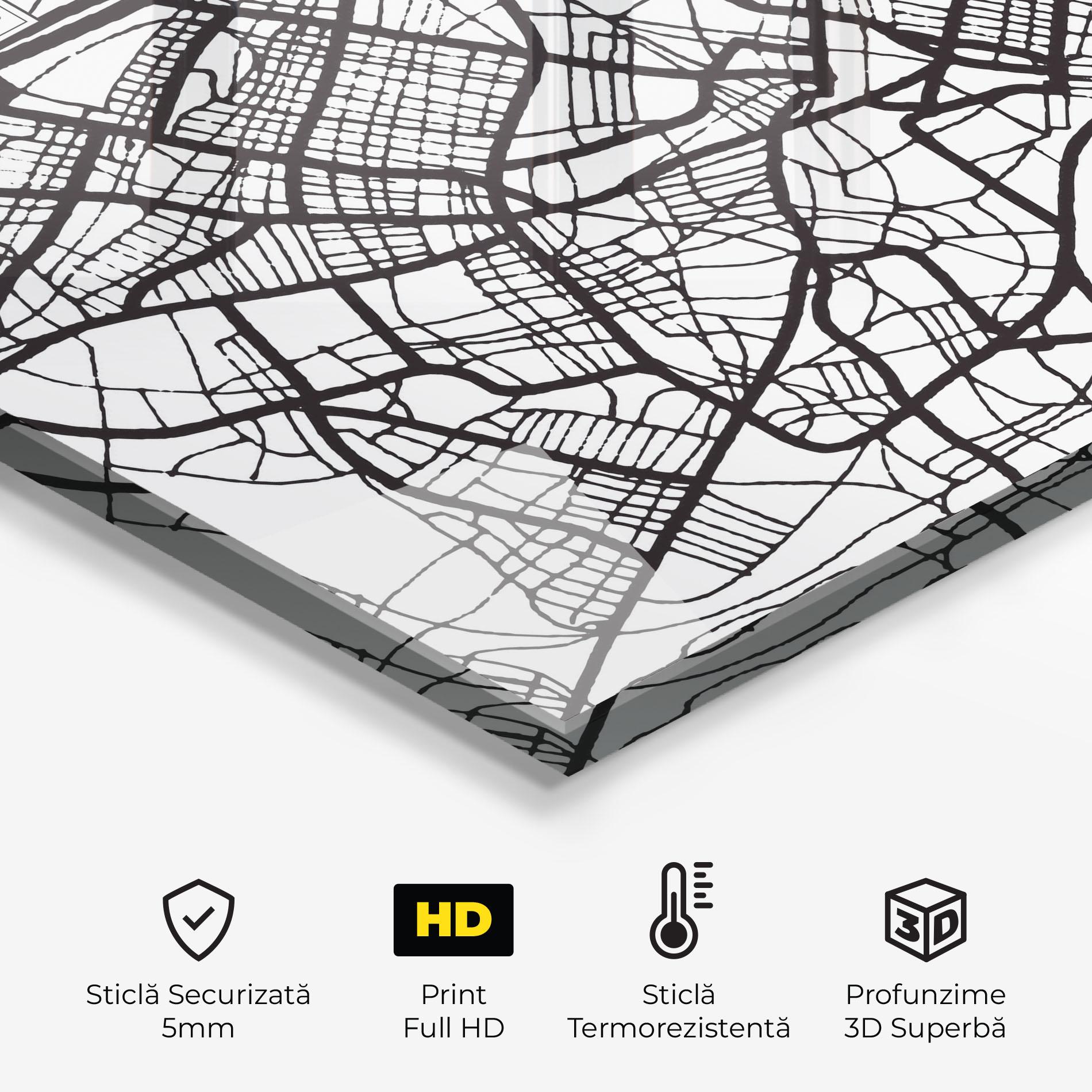 Panou Sticla Bucatarie Caen Map mockup 2