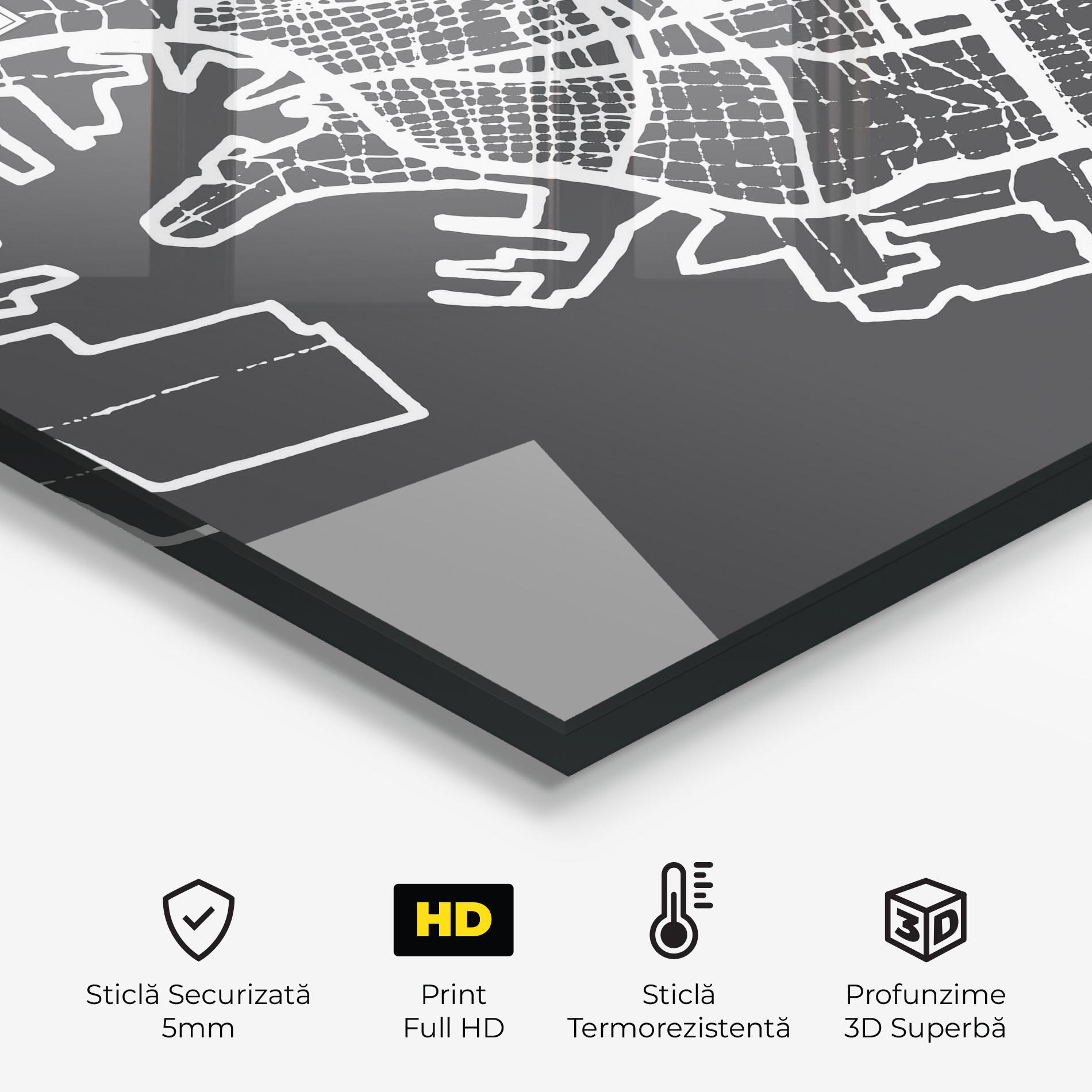 Panou Sticla Bucatarie Genoa Map mockup 2