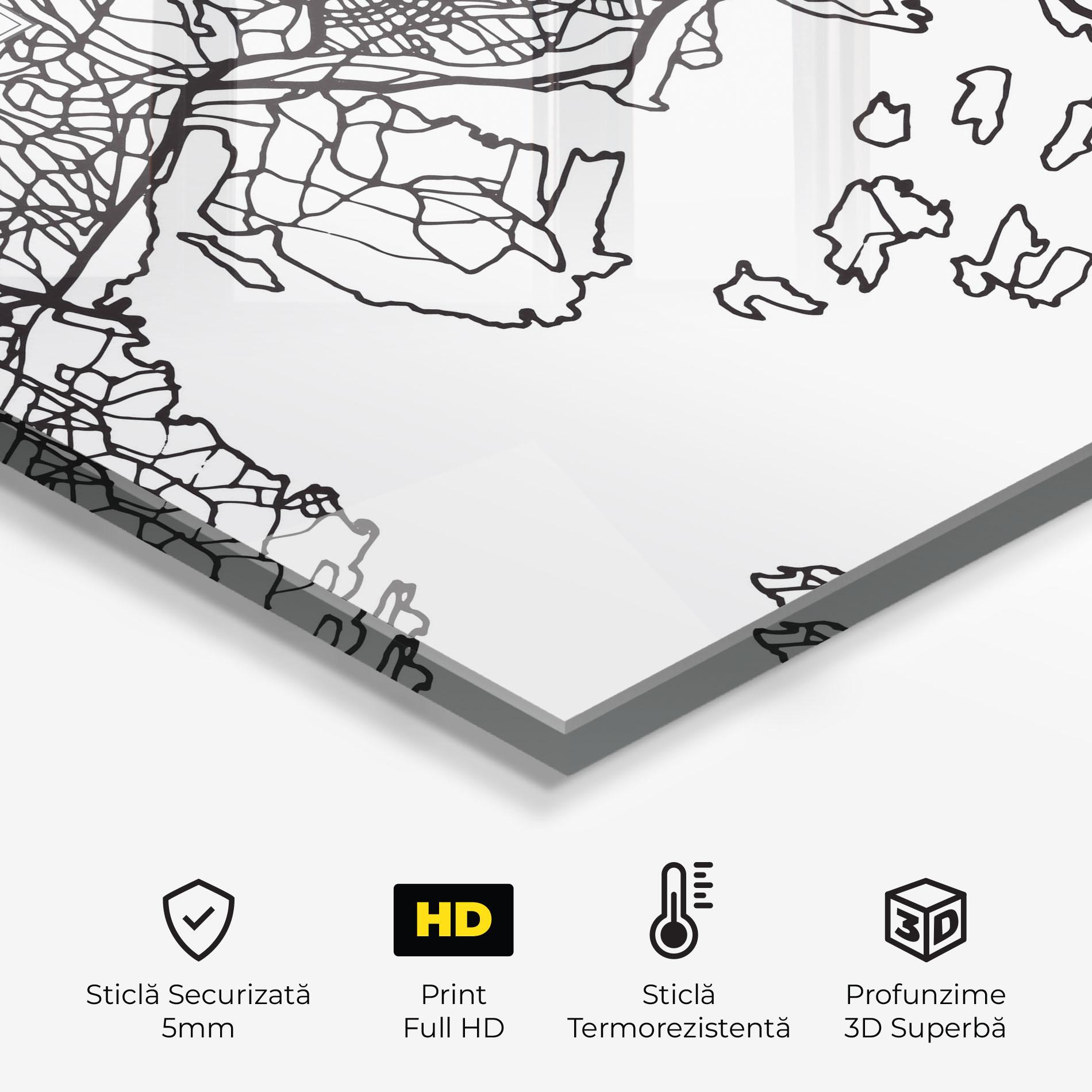 Panou Sticla Bucatarie Oslo Map mockup 2