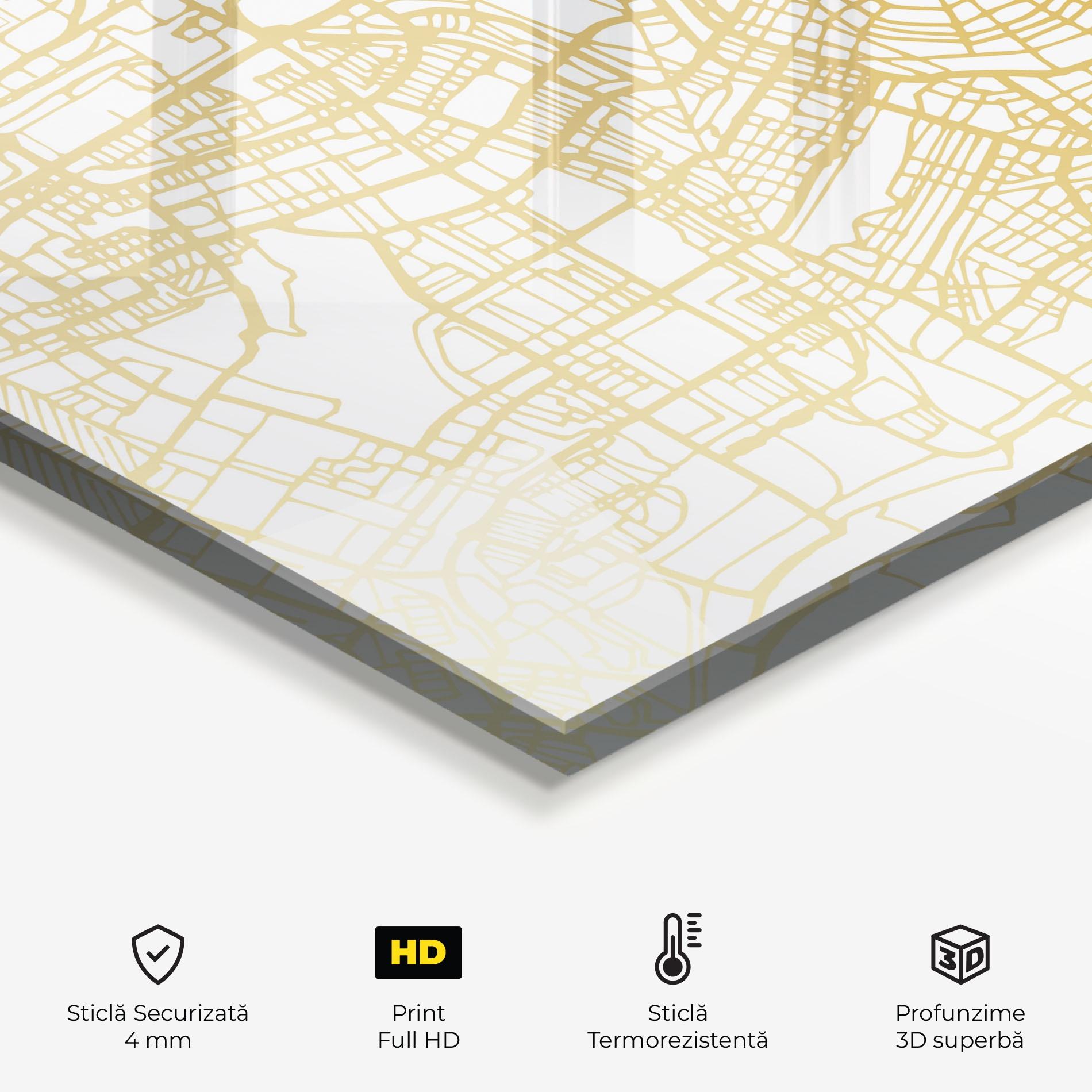 Panou Sticla Bucatarie Amsterdam Gold Map mockup 2