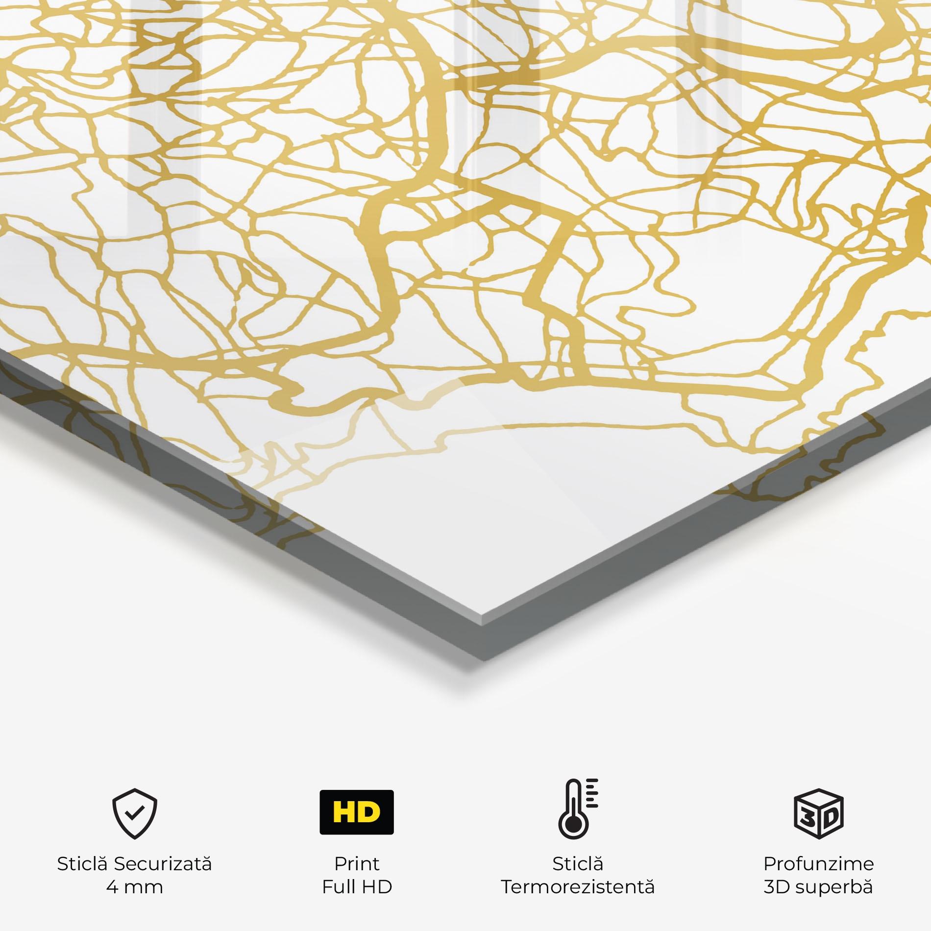 Panou Sticla Bucatarie Funchal Gold Map mockup 2