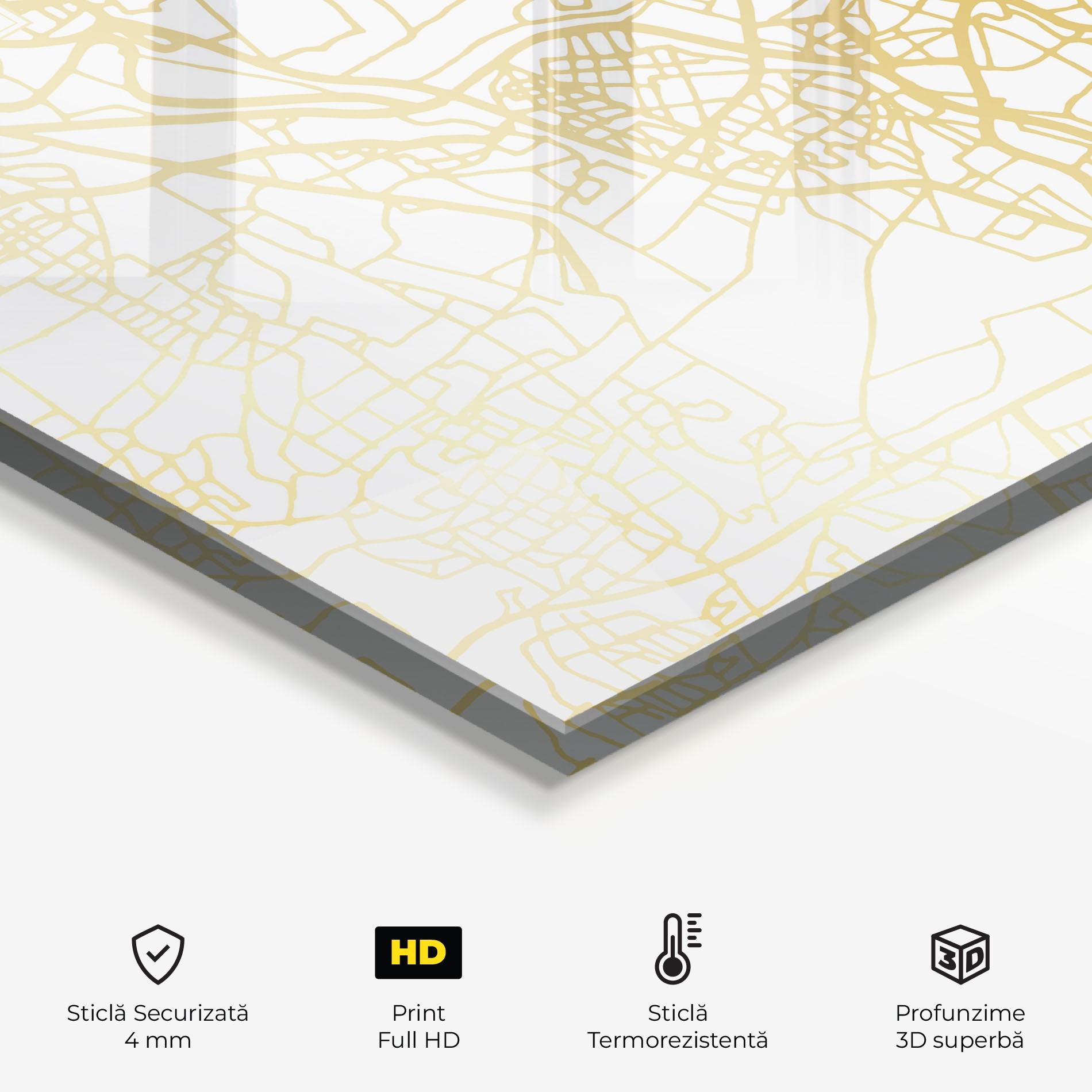 Panou Sticla Bucatarie Hanover Gold Map mockup 2