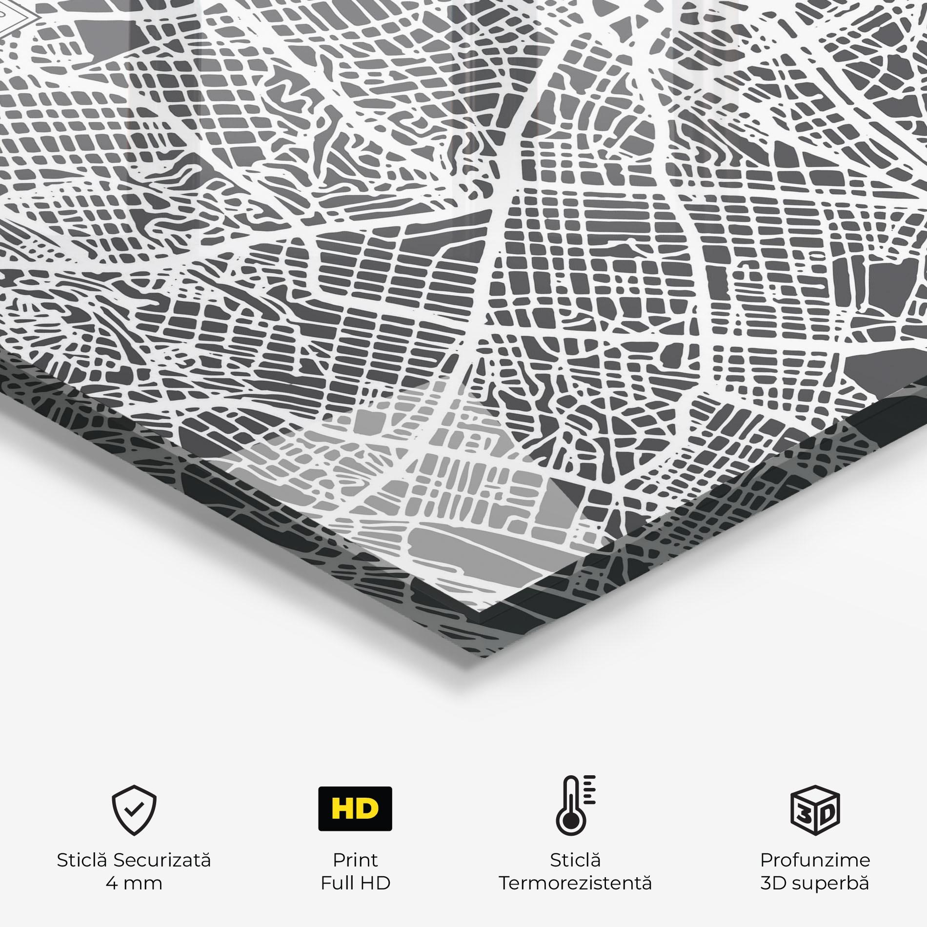Panou Sticla Bucatarie Sao Paulo Map mockup 2