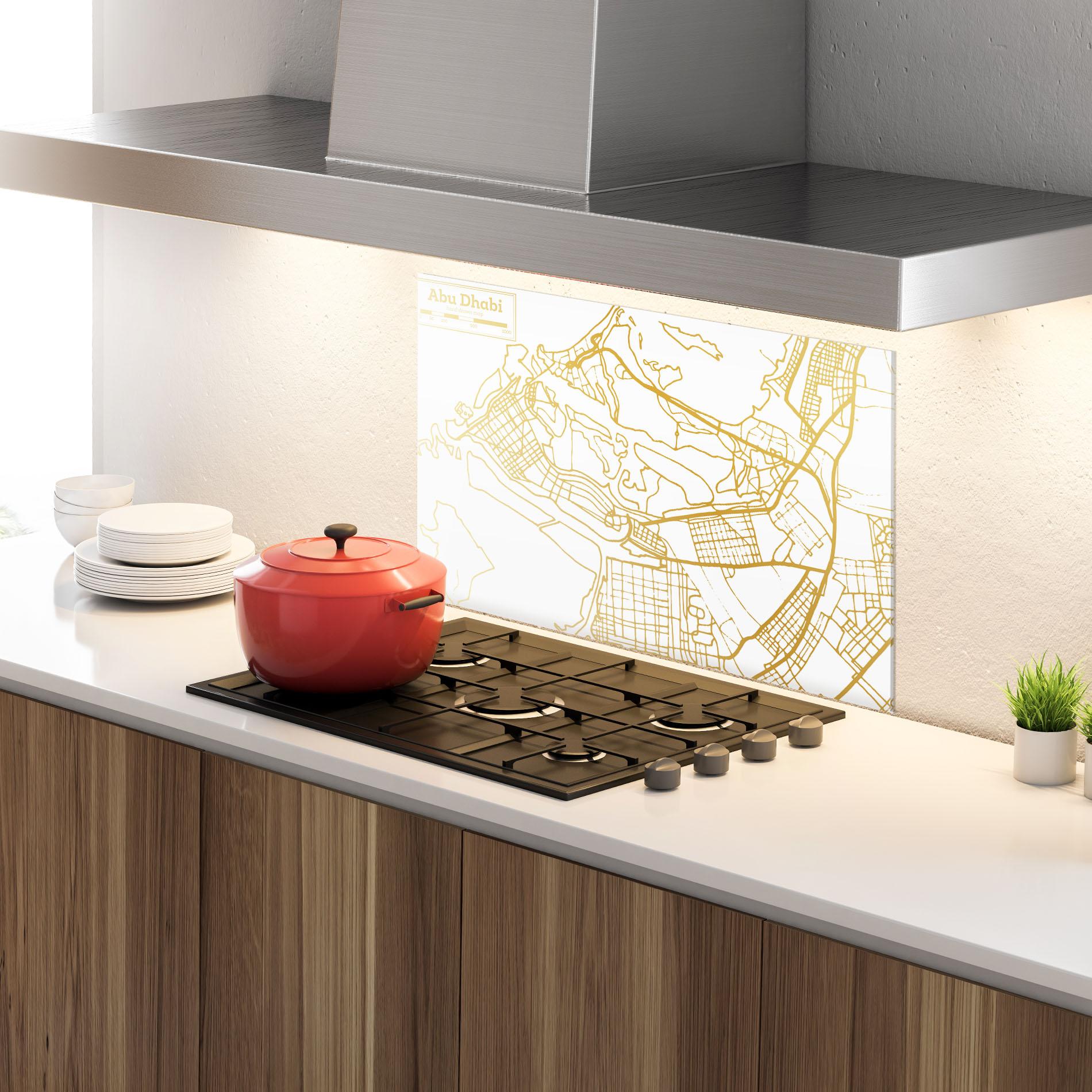 Panou Sticla Bucatarie Abu Dhabi Map mockup 4