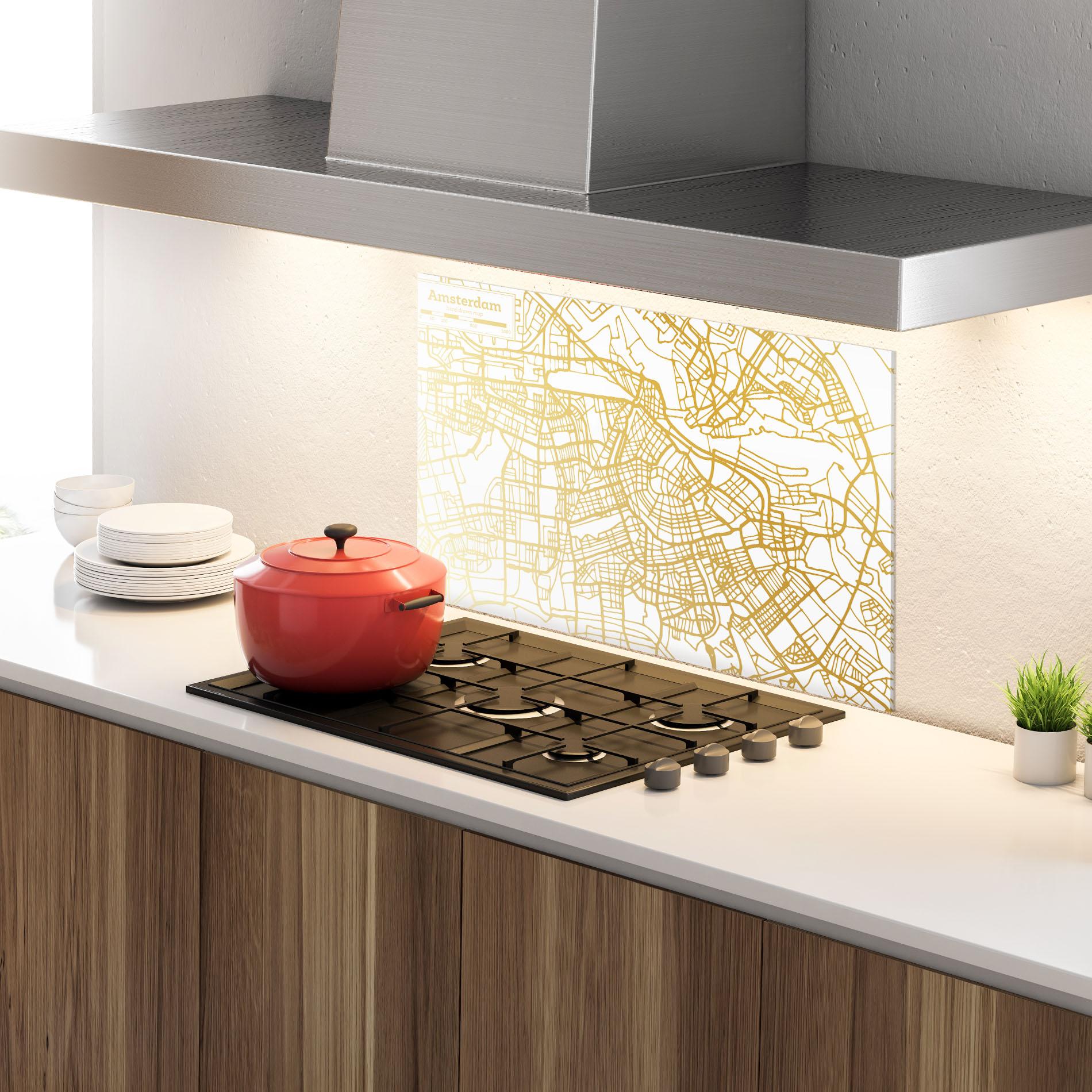 Panou Sticla Bucatarie Amsterdam Gold Map mockup 4
