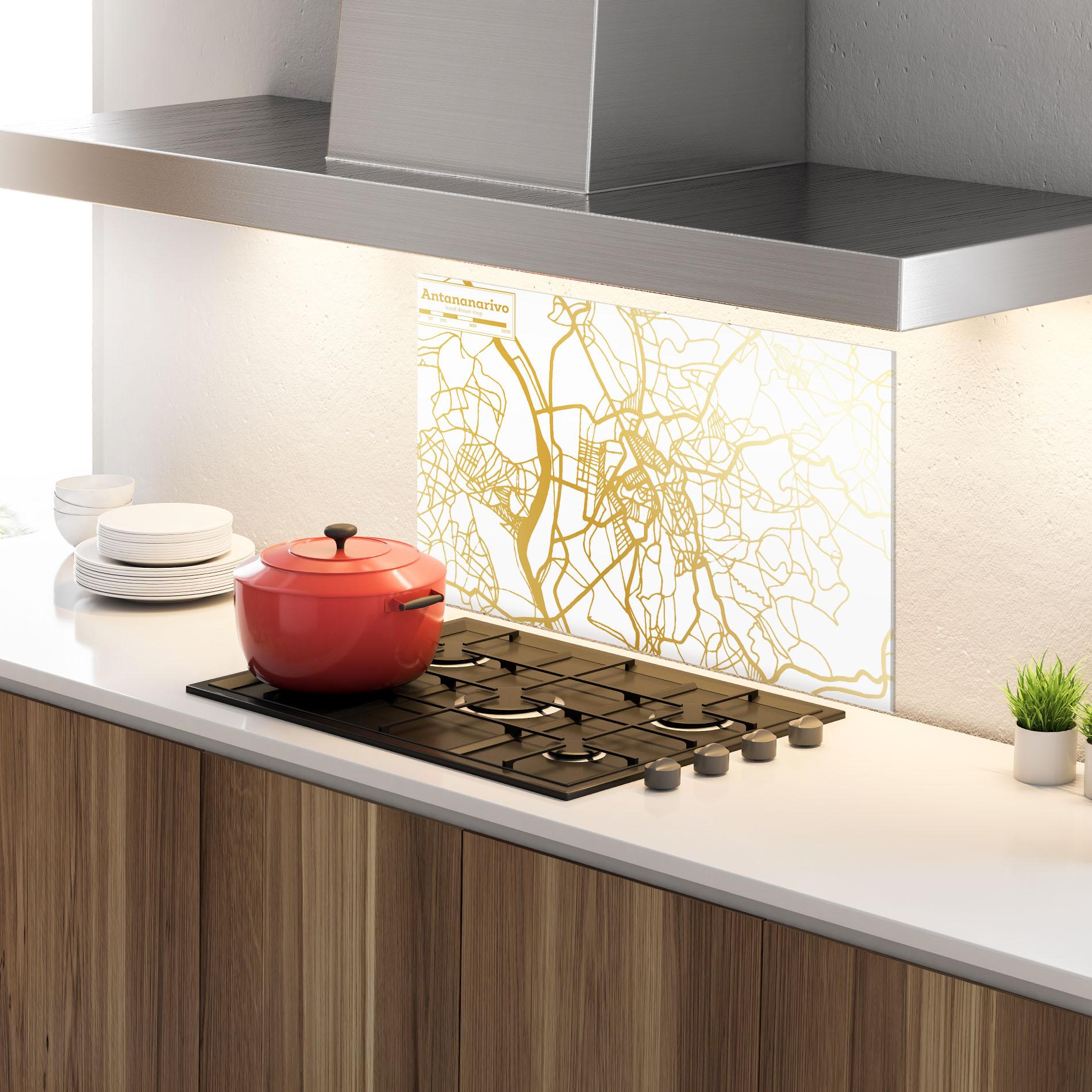 Panou Sticla Bucatarie Antananarivo Map mockup 4
