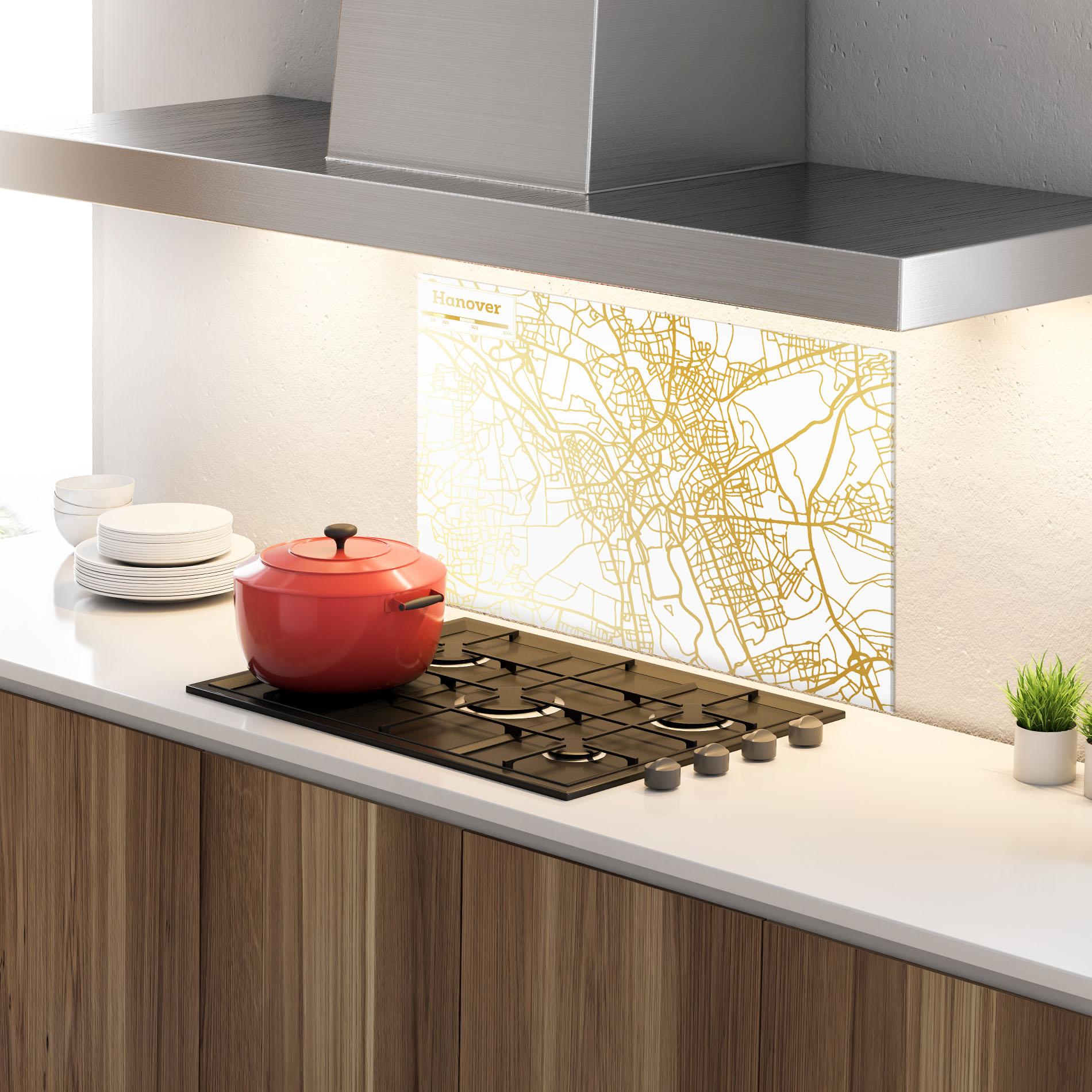 Panou Sticla Bucatarie Hanover Gold Map mockup 4
