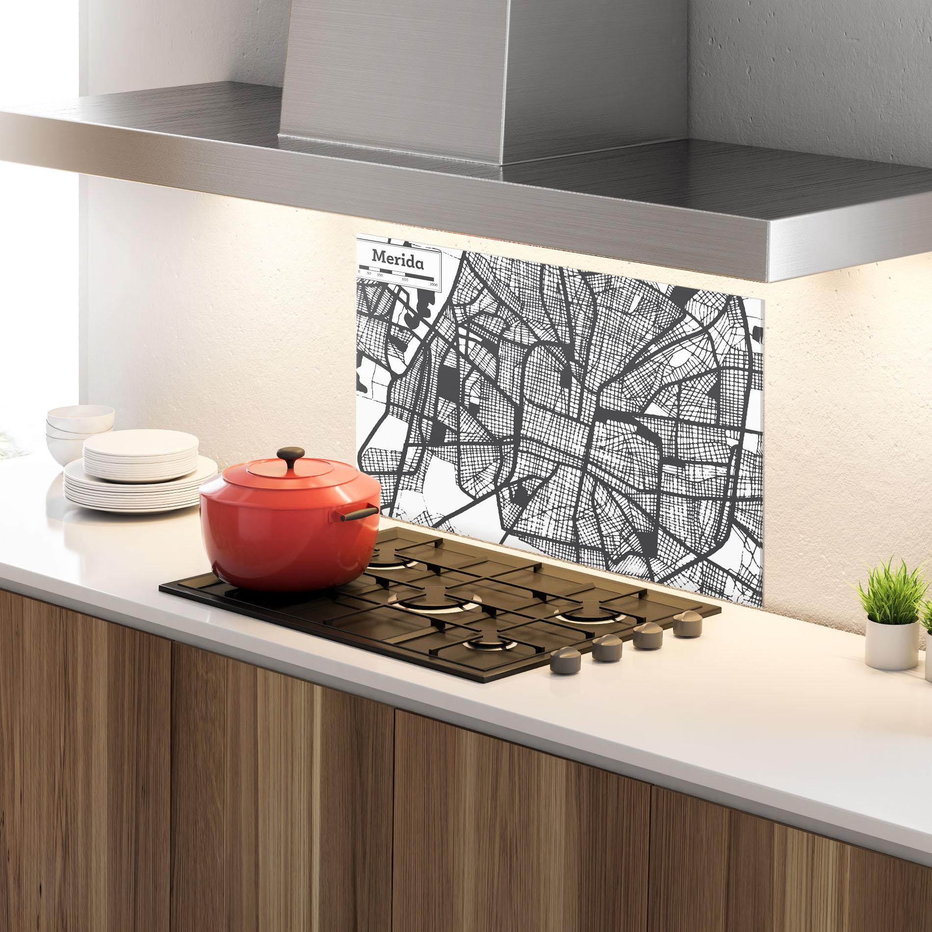 Panou Sticla Bucatarie Merida Map mockup 4