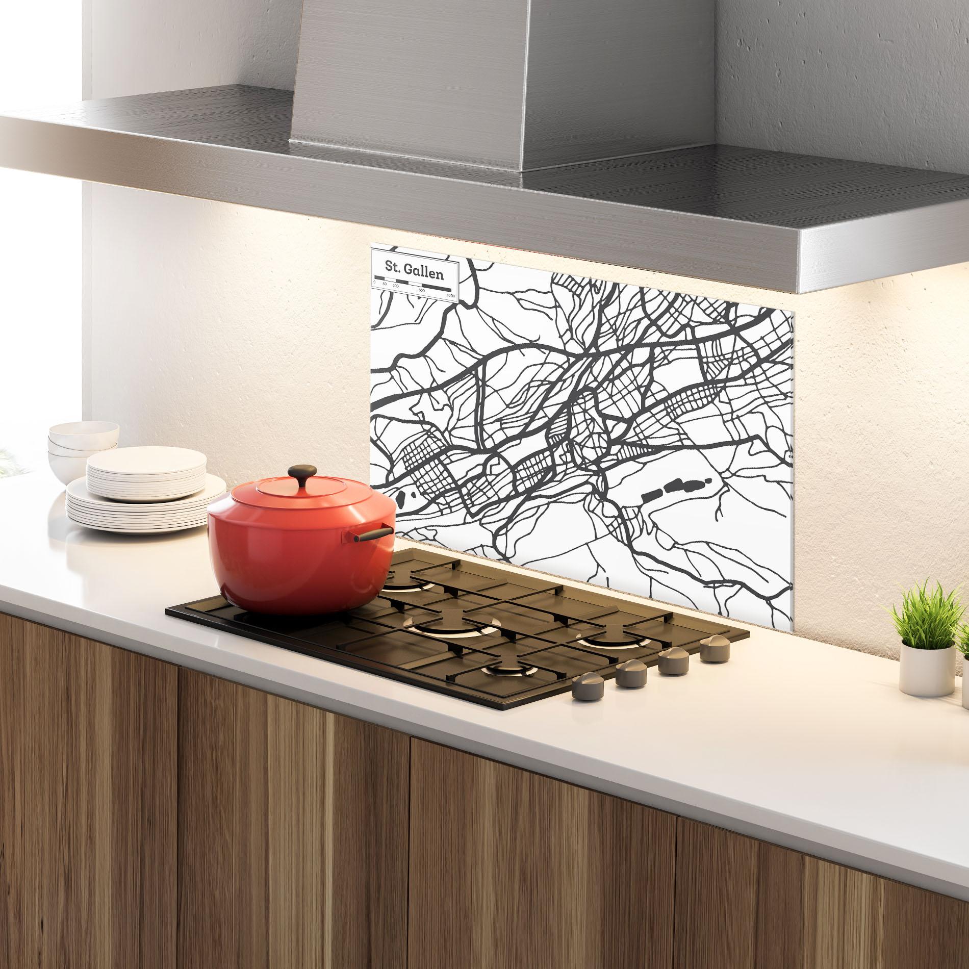 Panou Sticla Bucatarie St Gallen Map mockup 4