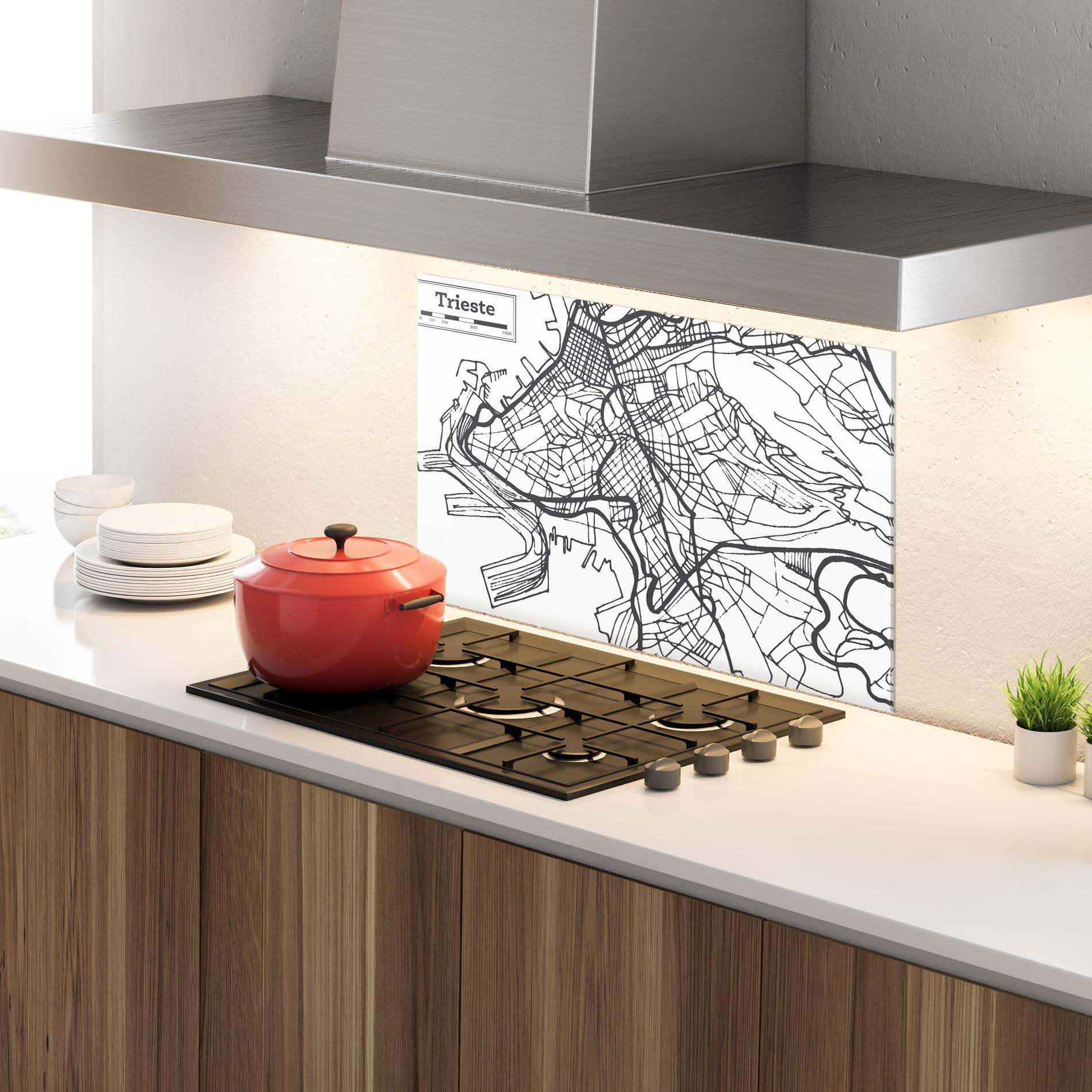 Panou Sticla Bucatarie Trieste Map mockup 4