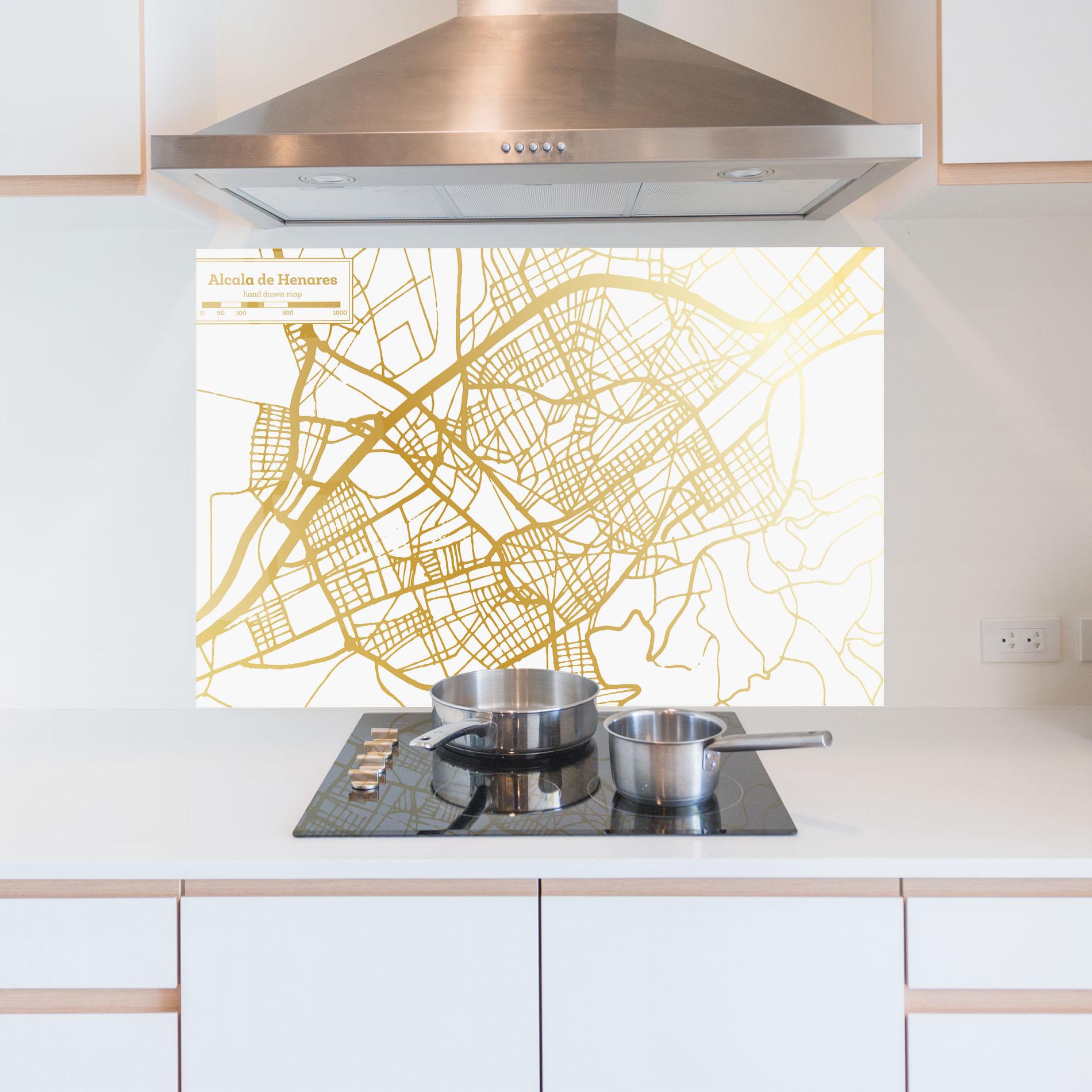 Panou Sticla Bucatarie Alcala De Henares Map mockup 5