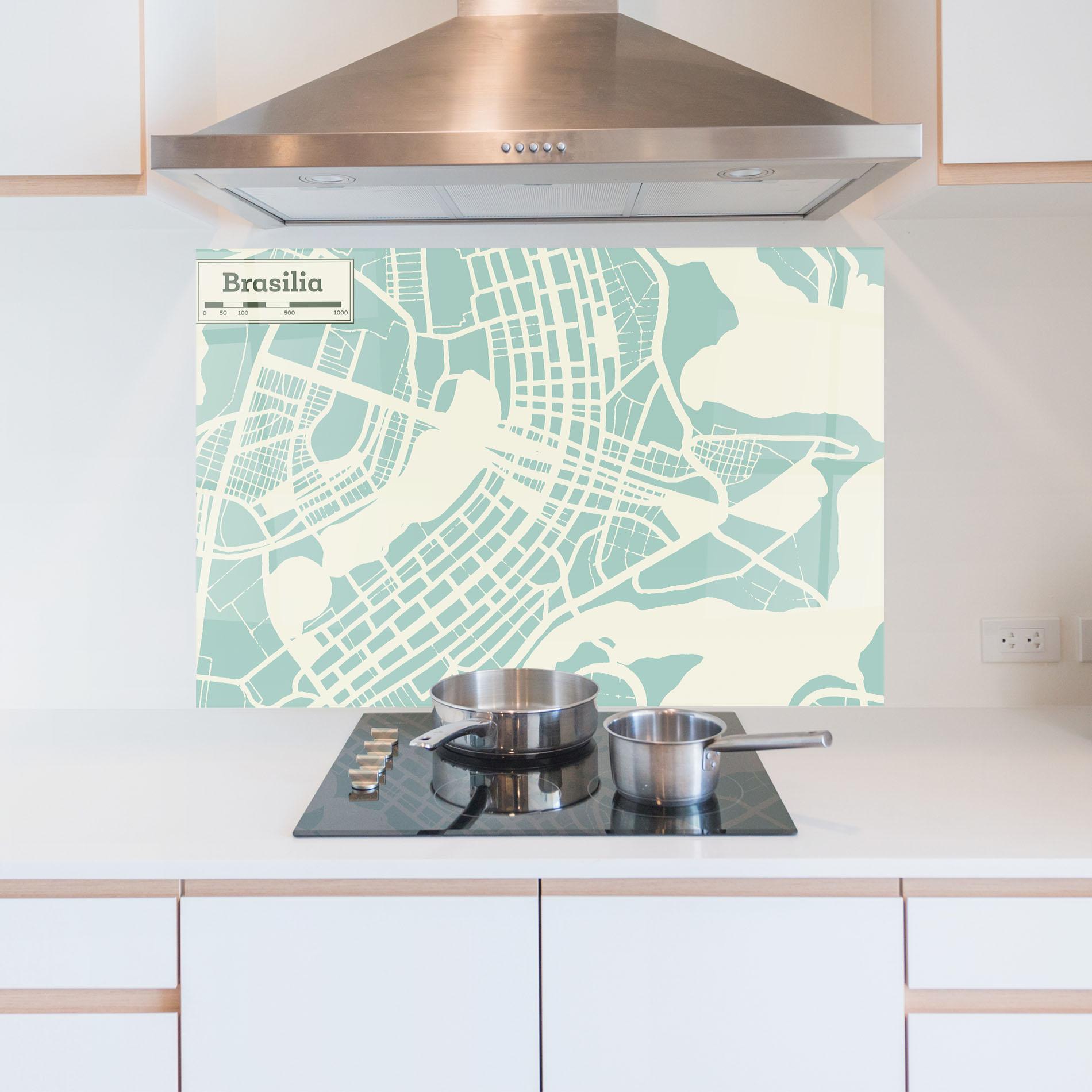 Panou Sticla Bucatarie Brasilia Map mockup 5