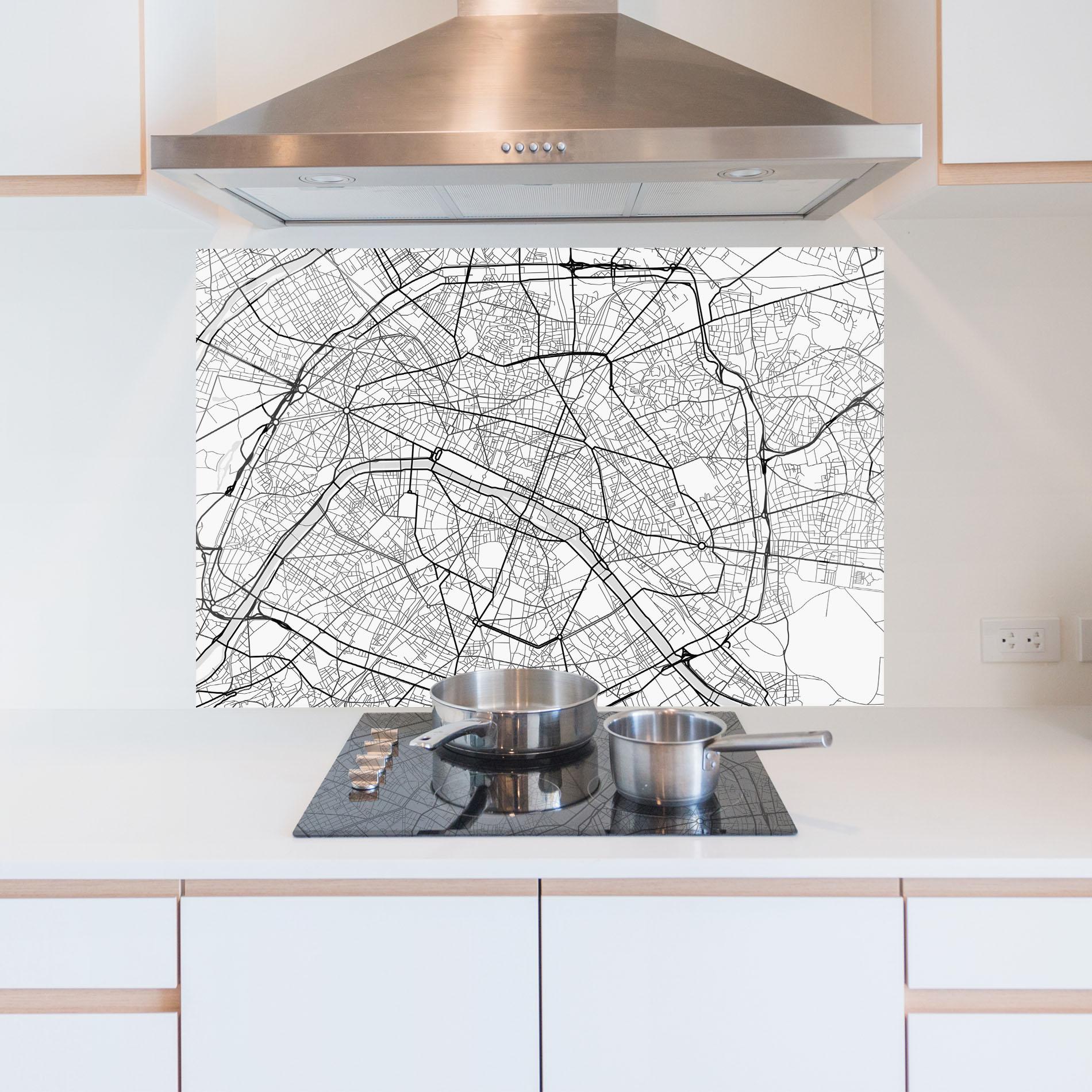 Panou Sticla Bucatarie City Black Line mockup 5