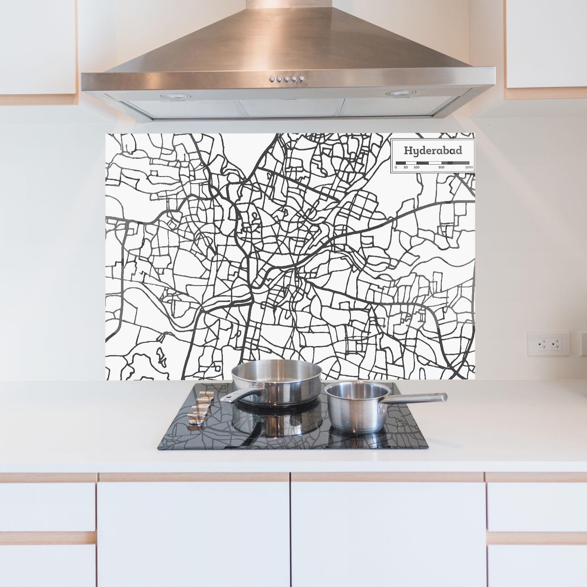 Panou Sticla Bucatarie Hyderabad Map mockup 5