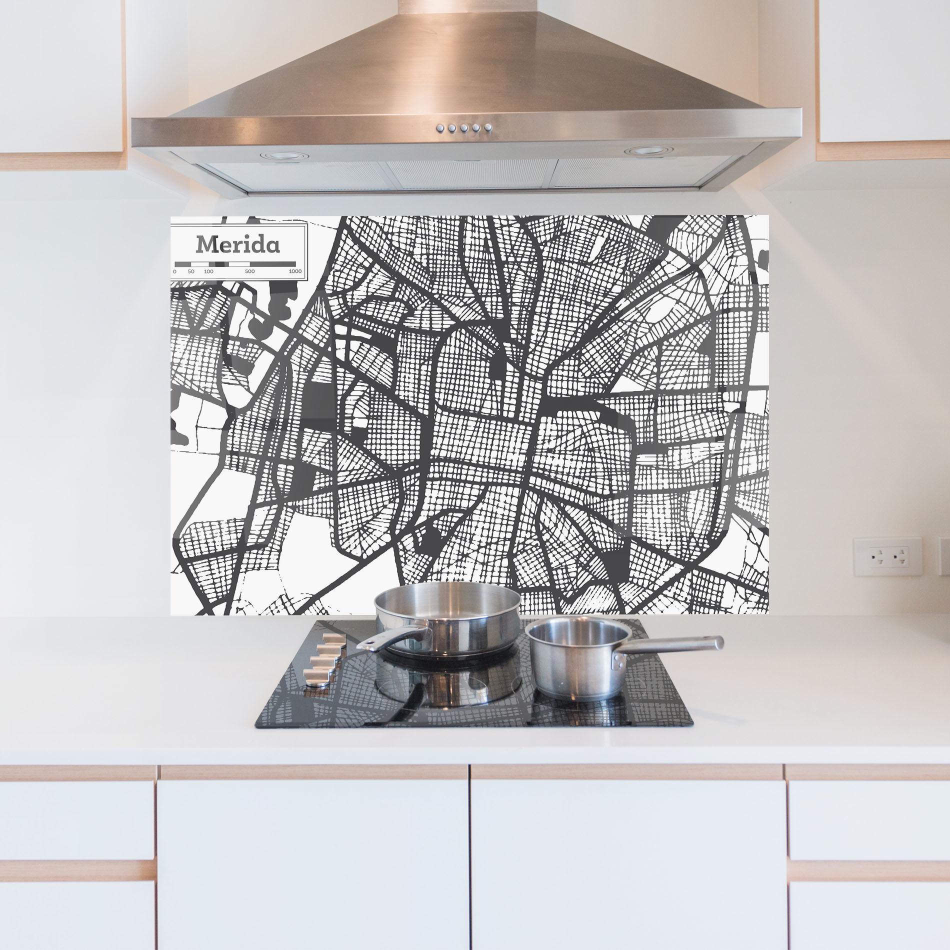 Panou Sticla Bucatarie Merida Map mockup 5