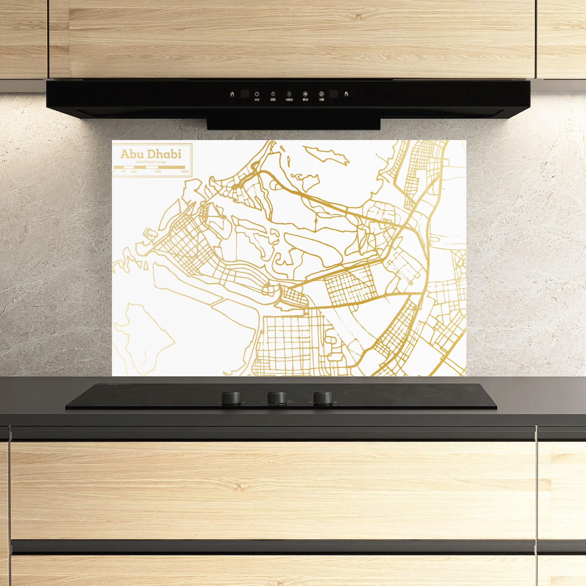 Panou Sticla Bucatarie Abu Dhabi Map mockup 3