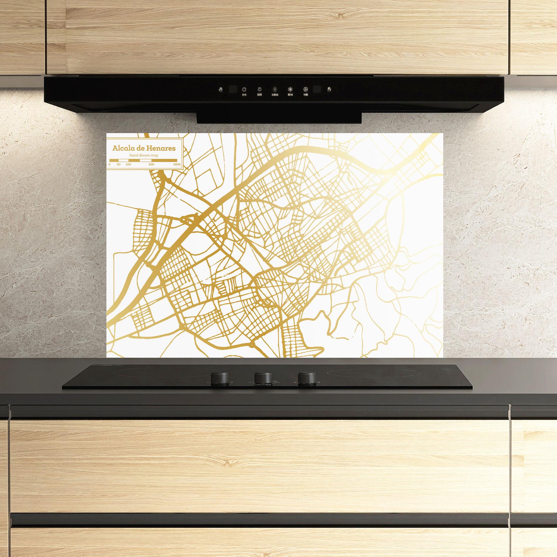 Panou Sticla Bucatarie Alcala De Henares Map mockup 3